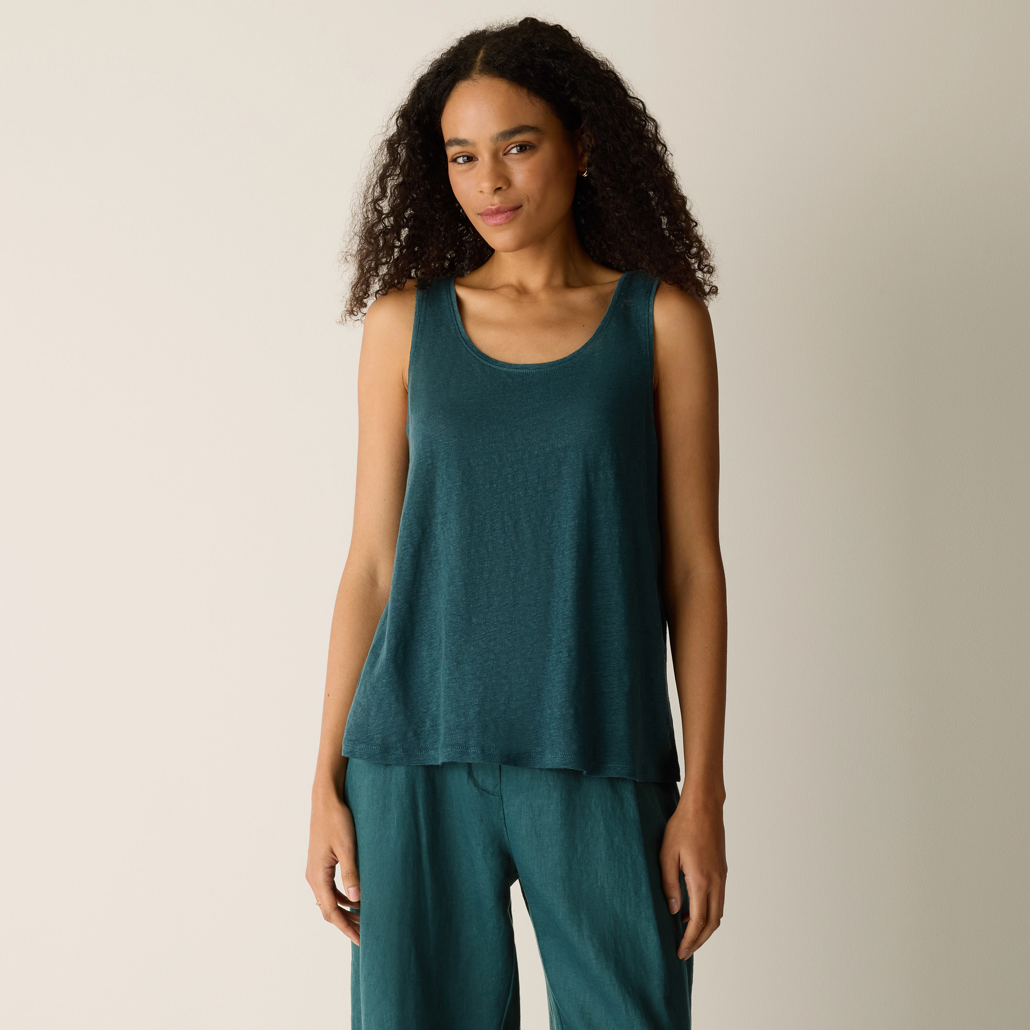 Organic Linen Jersey Scoop Neck Tank