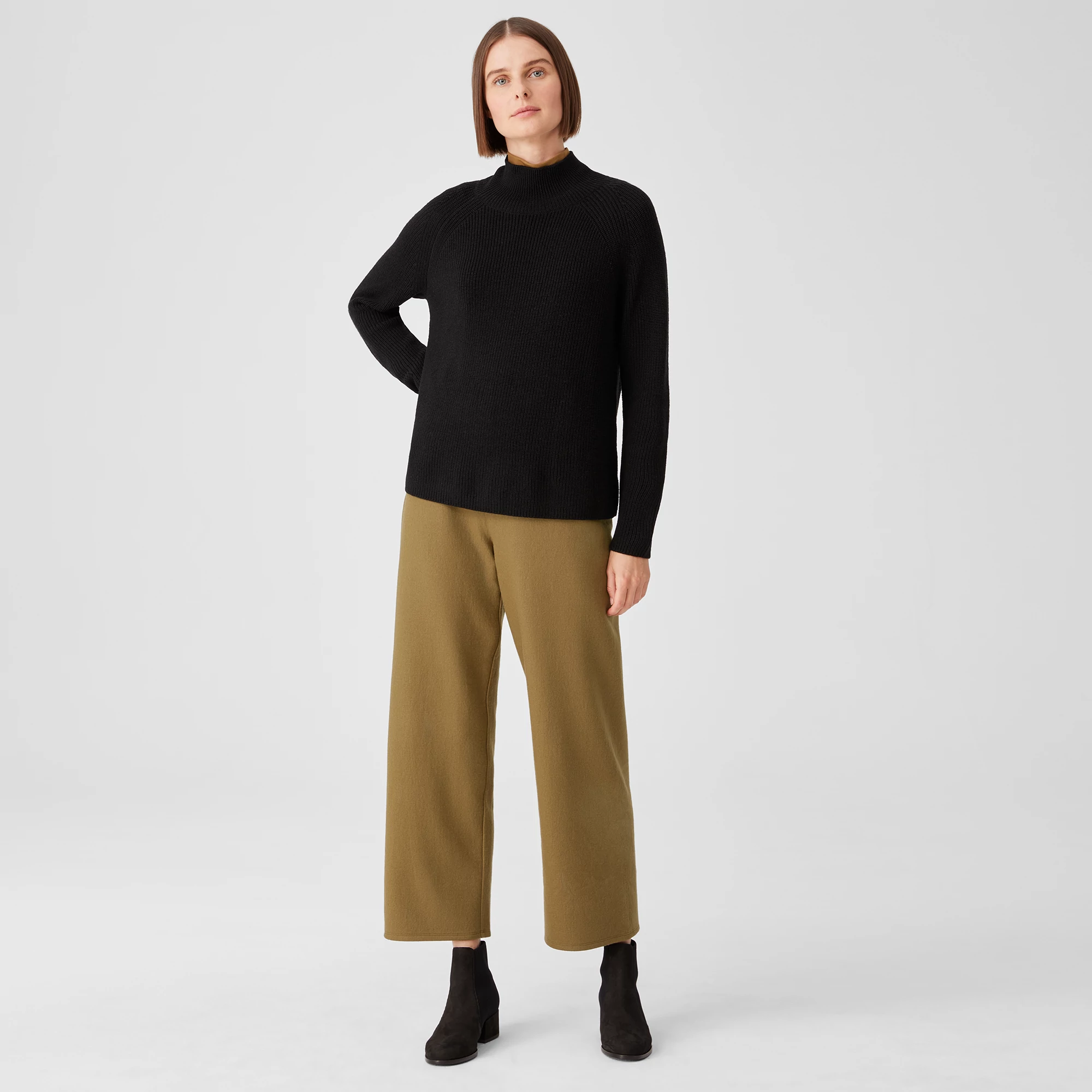 Boiled Wool Jersey Straight Pant 