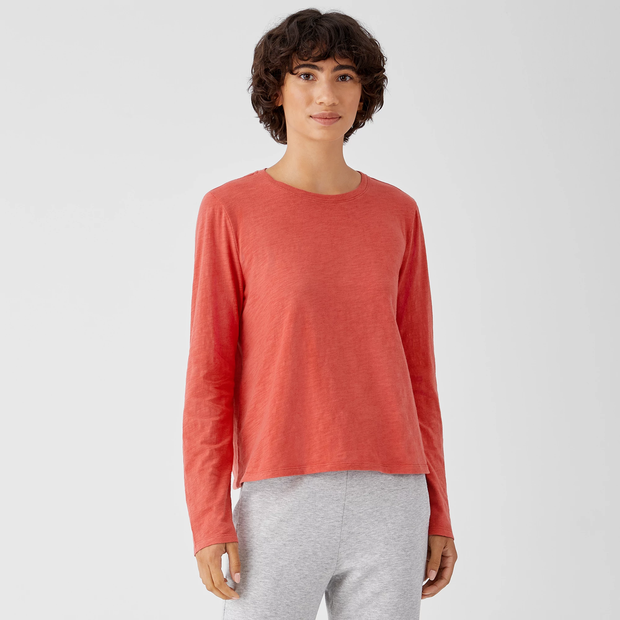 Organic Cotton Slub Long-Sleeve Tee | EILEEN FISHER