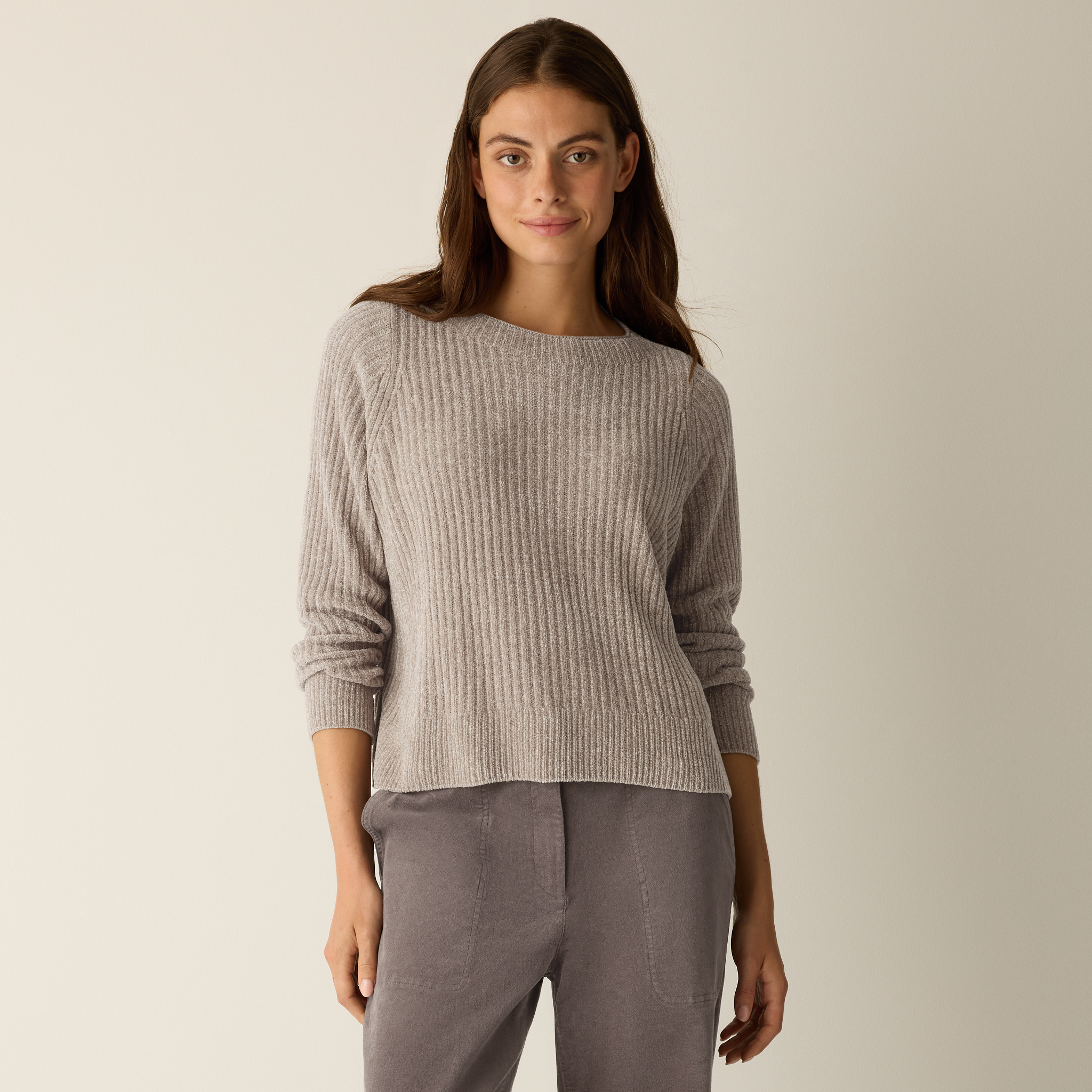 Chenille Blend Crew Neck Top