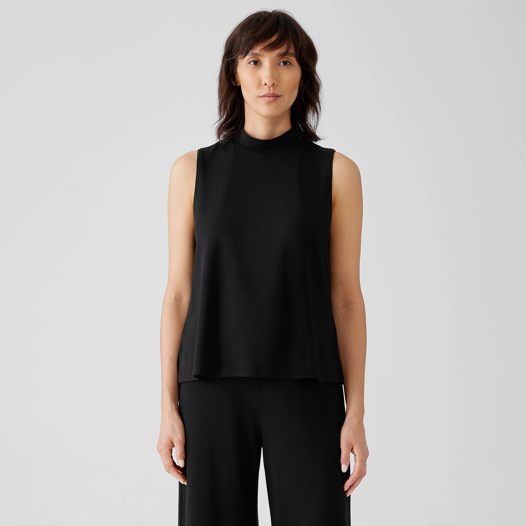 Stretch Jersey Knit Mock Neck Tank | EILEEN FISHER