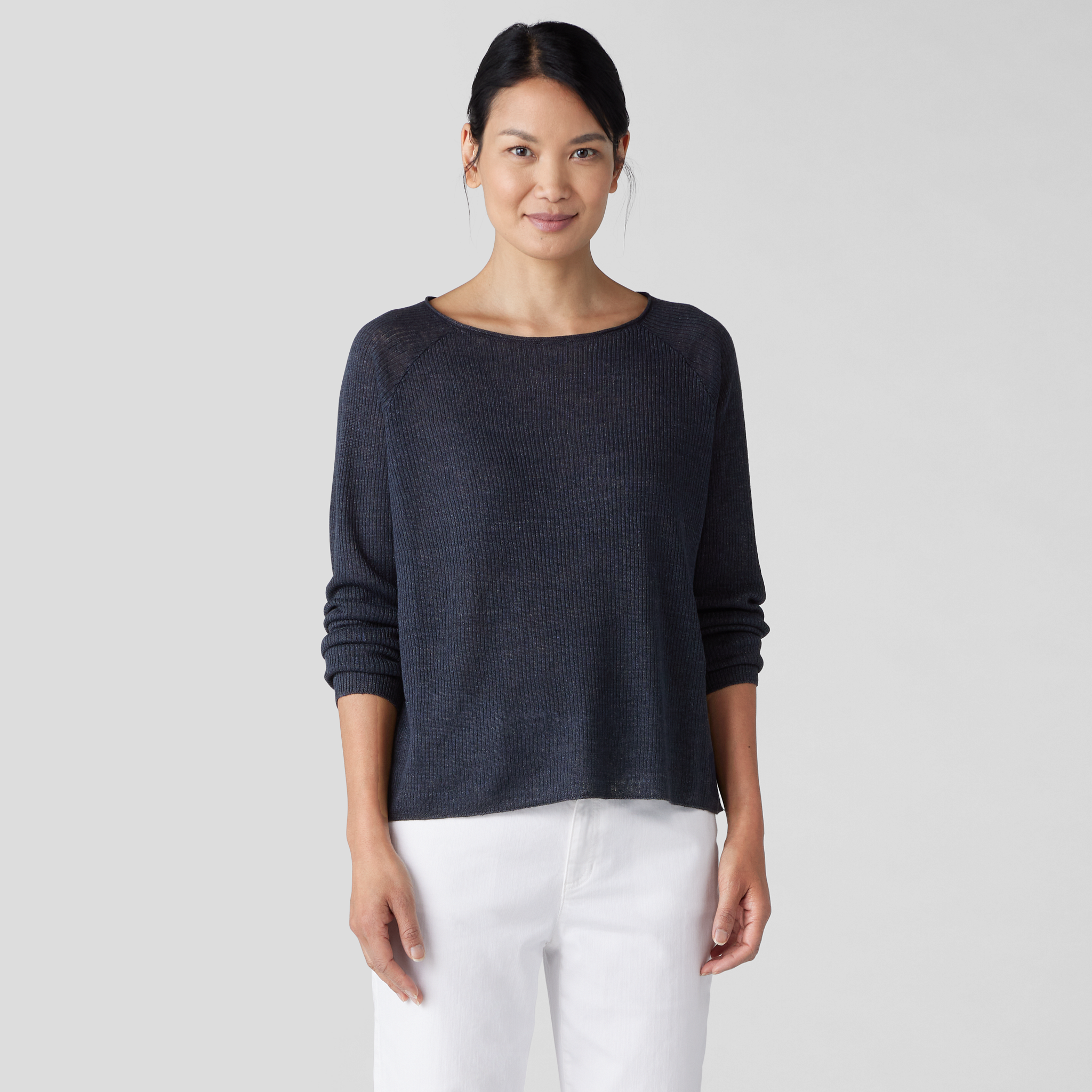 【L'Appartement】Linen Boat Neck Knit ブラック S3GIZ-W5963M-25.png