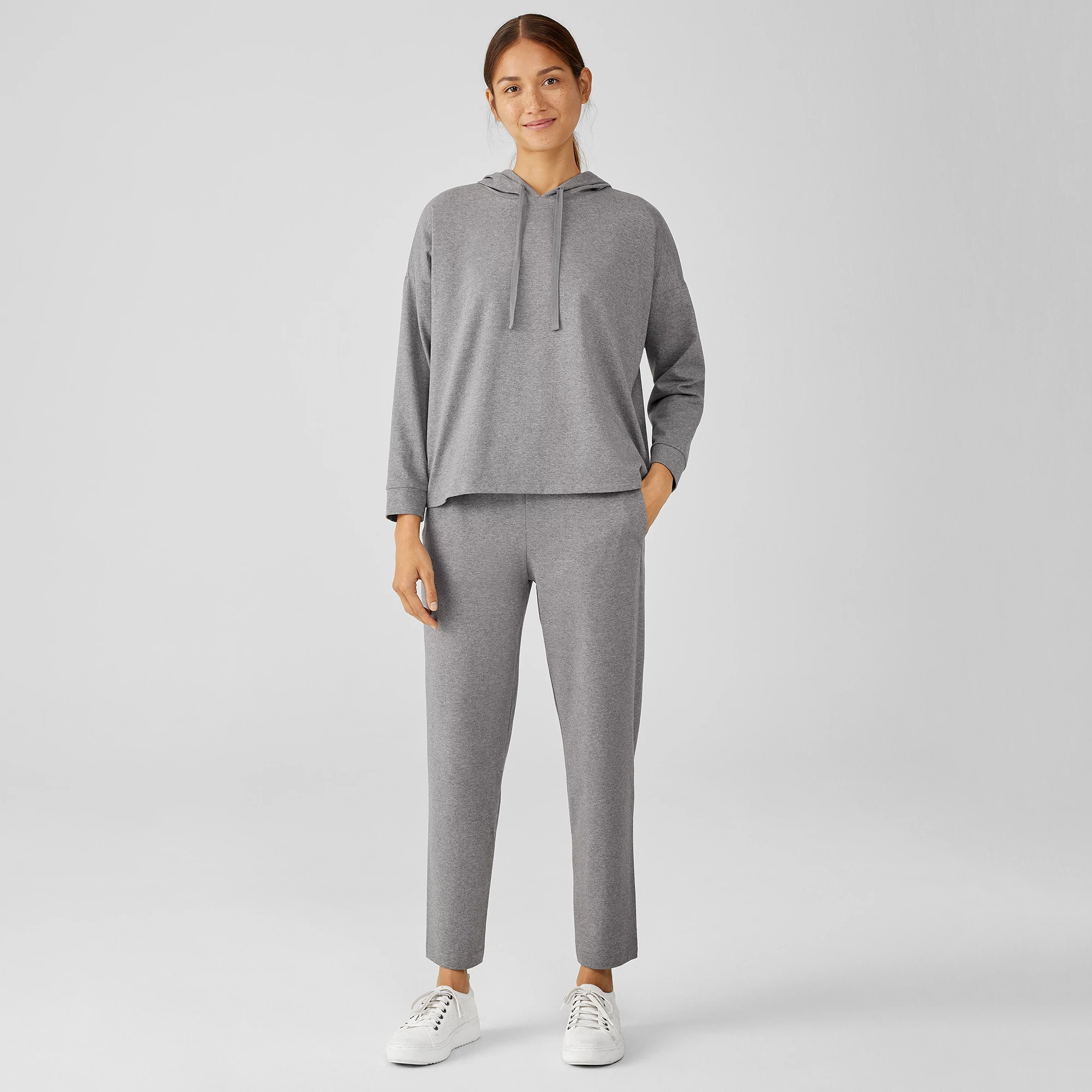 Heathered Organic Cotton Jersey Slouchy Pant EILEEN FISHER
