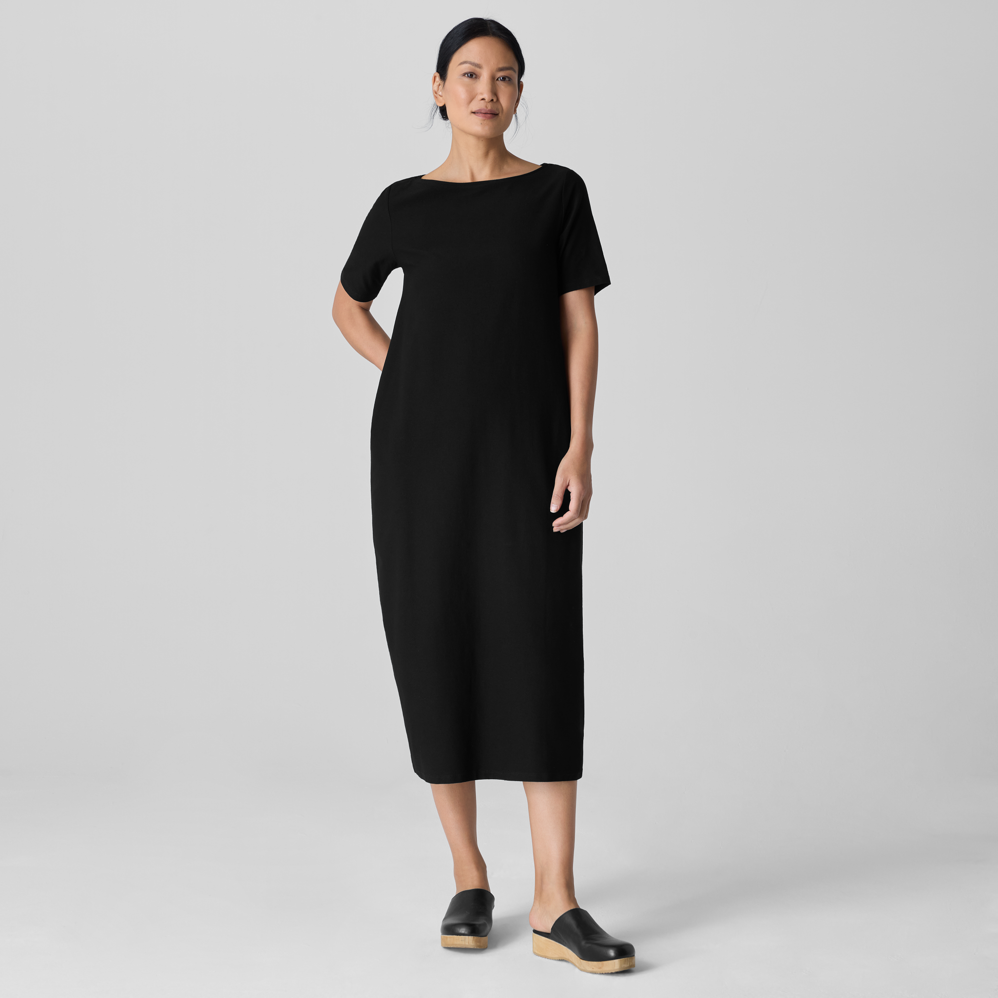 Washable Stretch Crepe Oval Dress from EILEEN FISHER - $183.20
