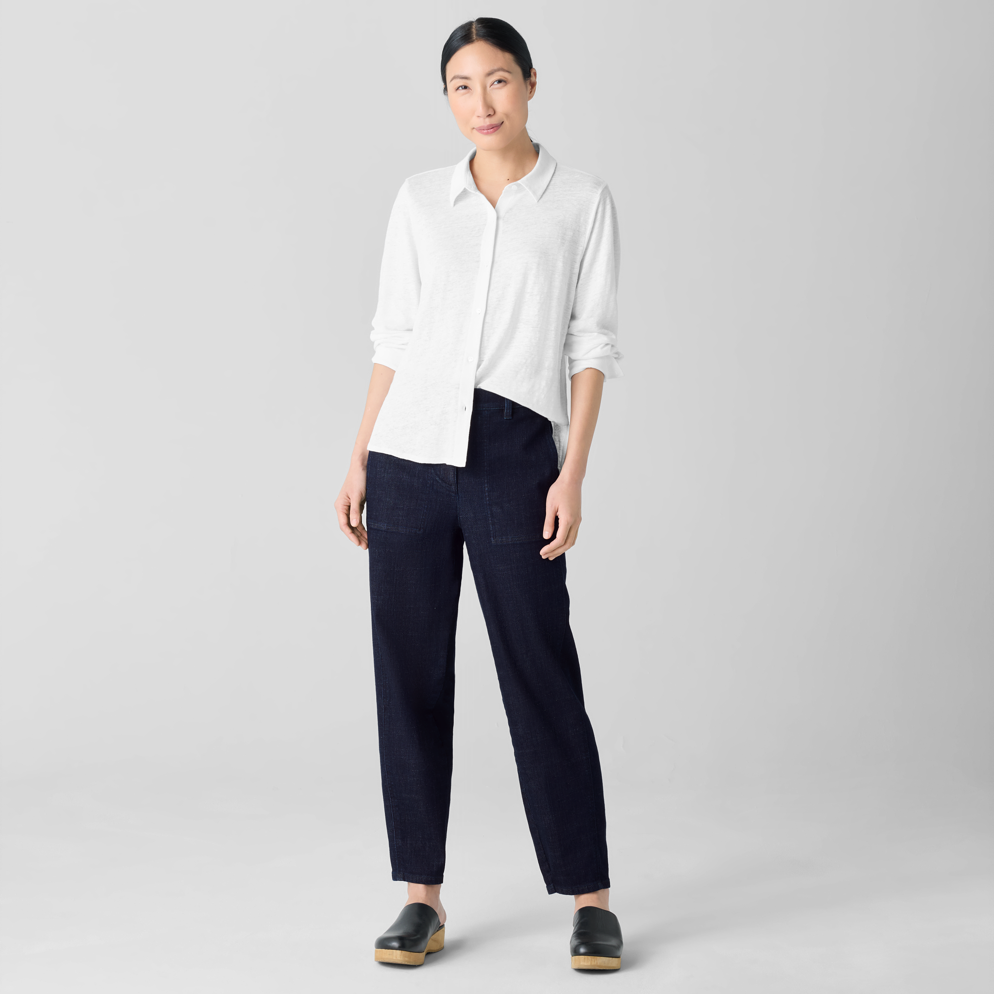 Cotton Stretch Denim Lantern Jean