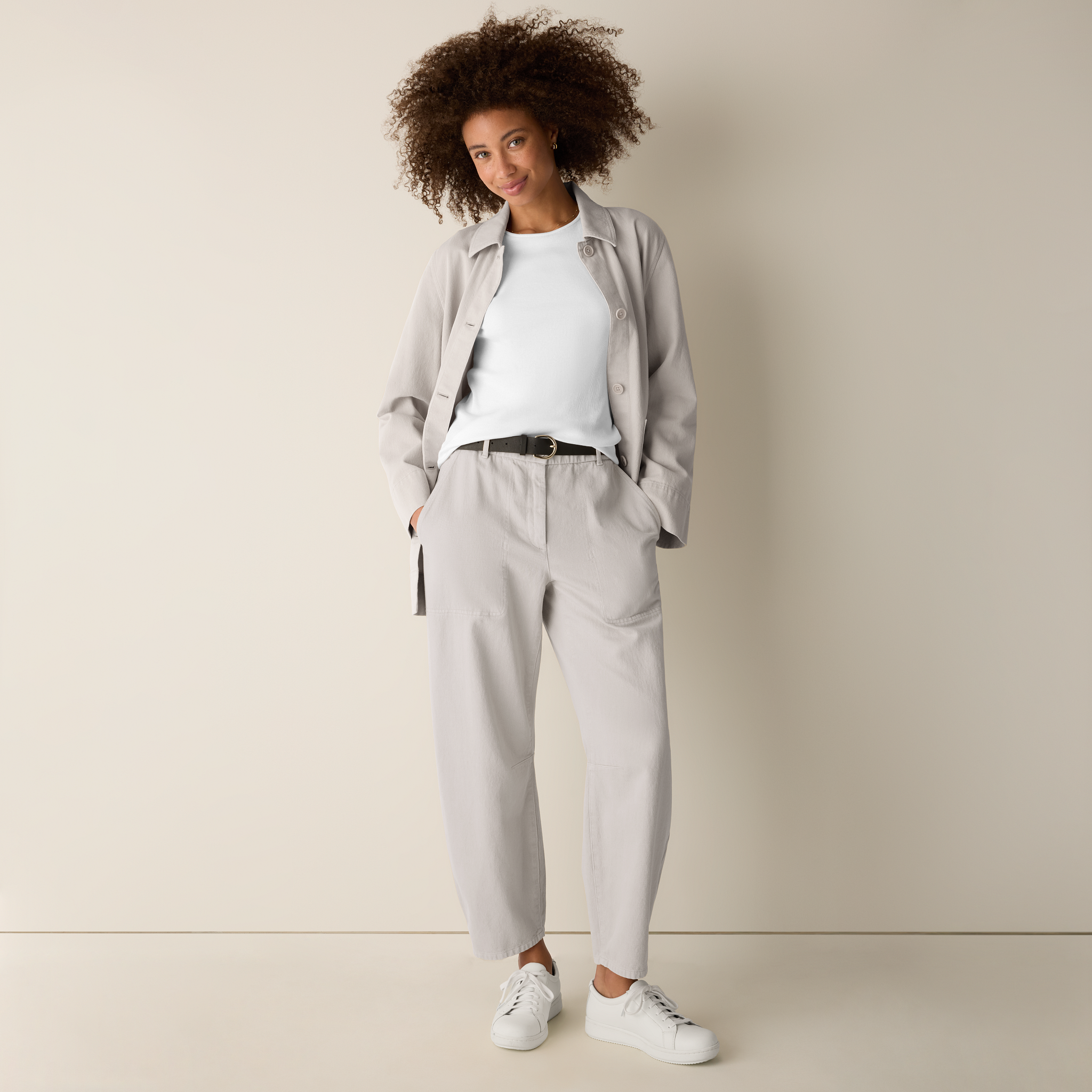 Garment-Dyed Utility Cotton Arch Pant from EILEEN FISHER - $198