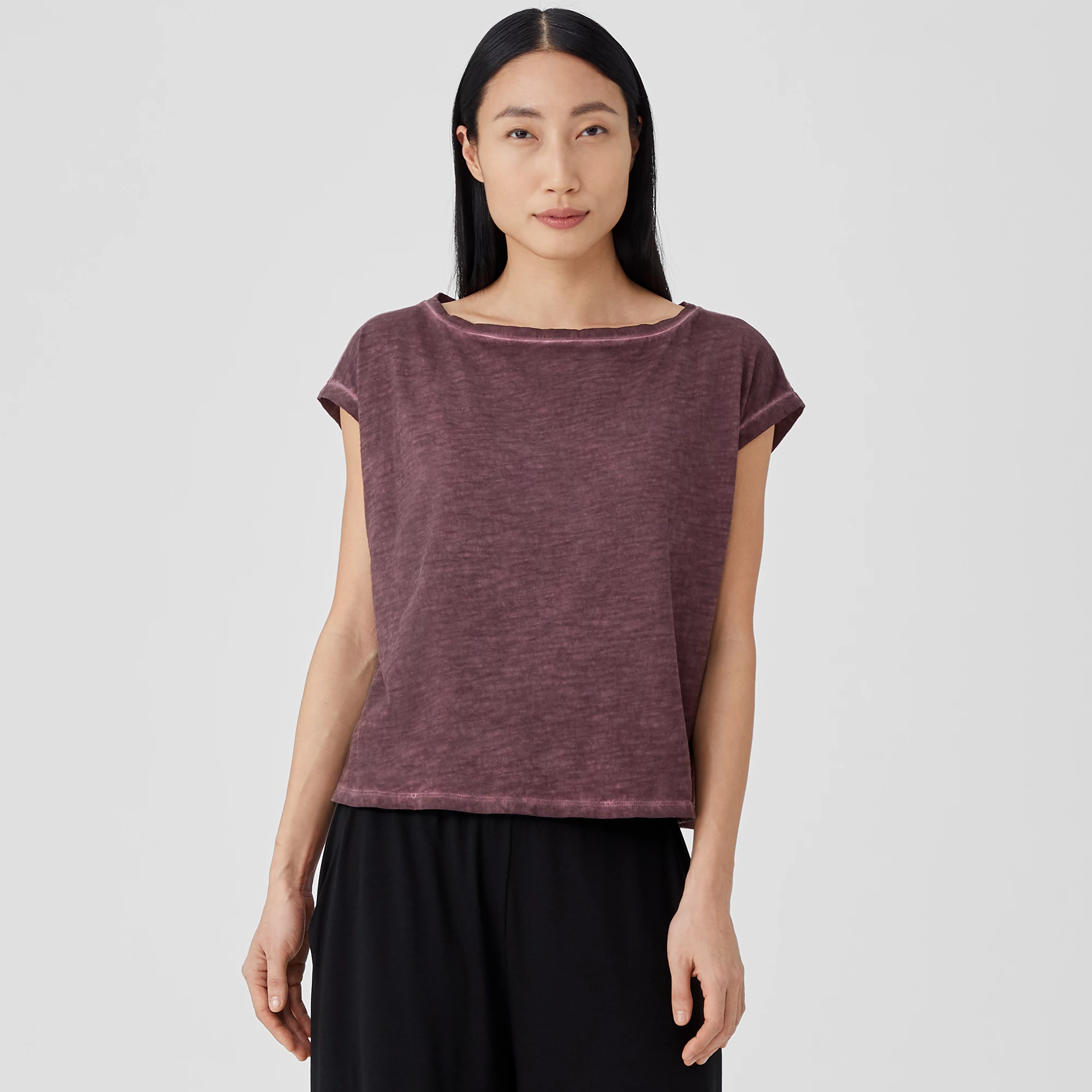 Pigment-Dyed Organic Cotton Square Top | EILEEN FISHER