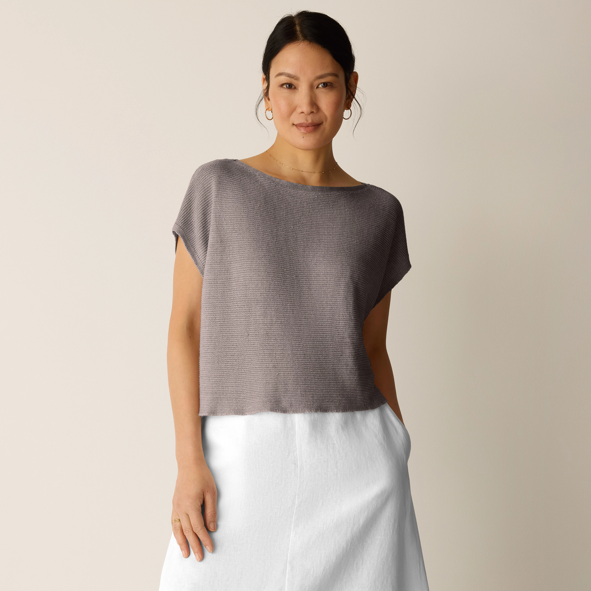 Organic Linen Délavé Square Top
