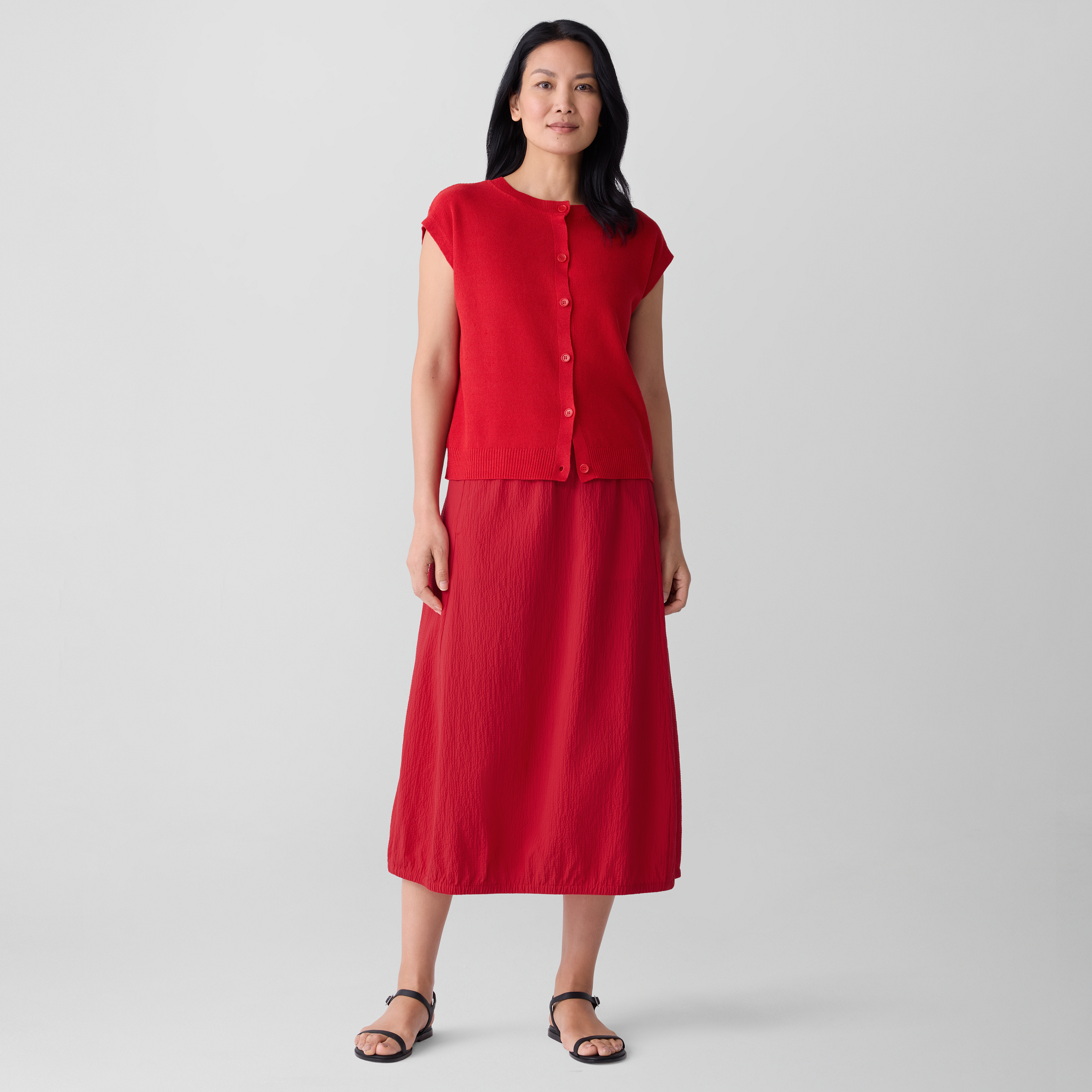 Organic Cotton Pucker Lantern Skirt from EILEEN FISHER - $119.20