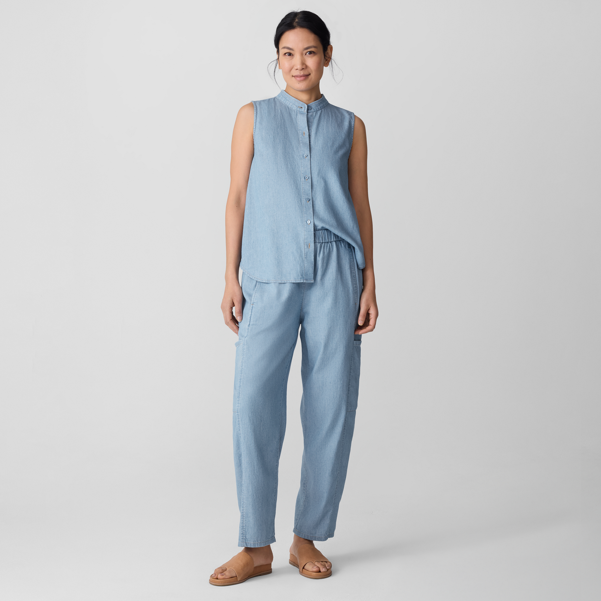 Airy Organic Cotton Twill Cargo Pant from EILEEN FISHER - $119.20