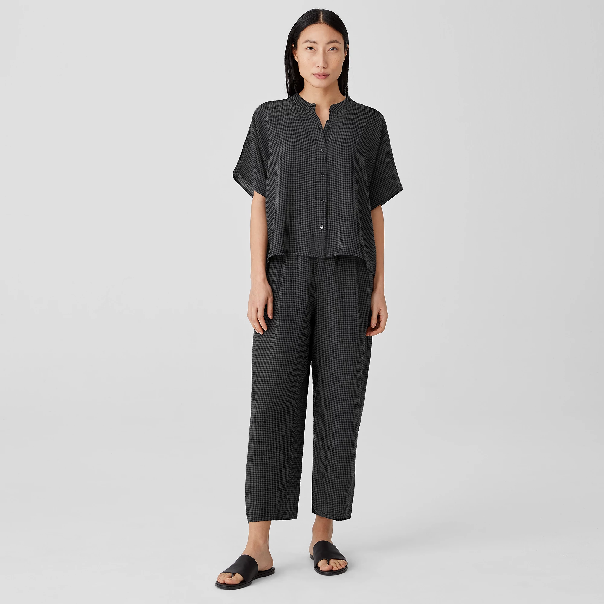 Puckered Organic Linen Lantern Pant EILEEN FISHER