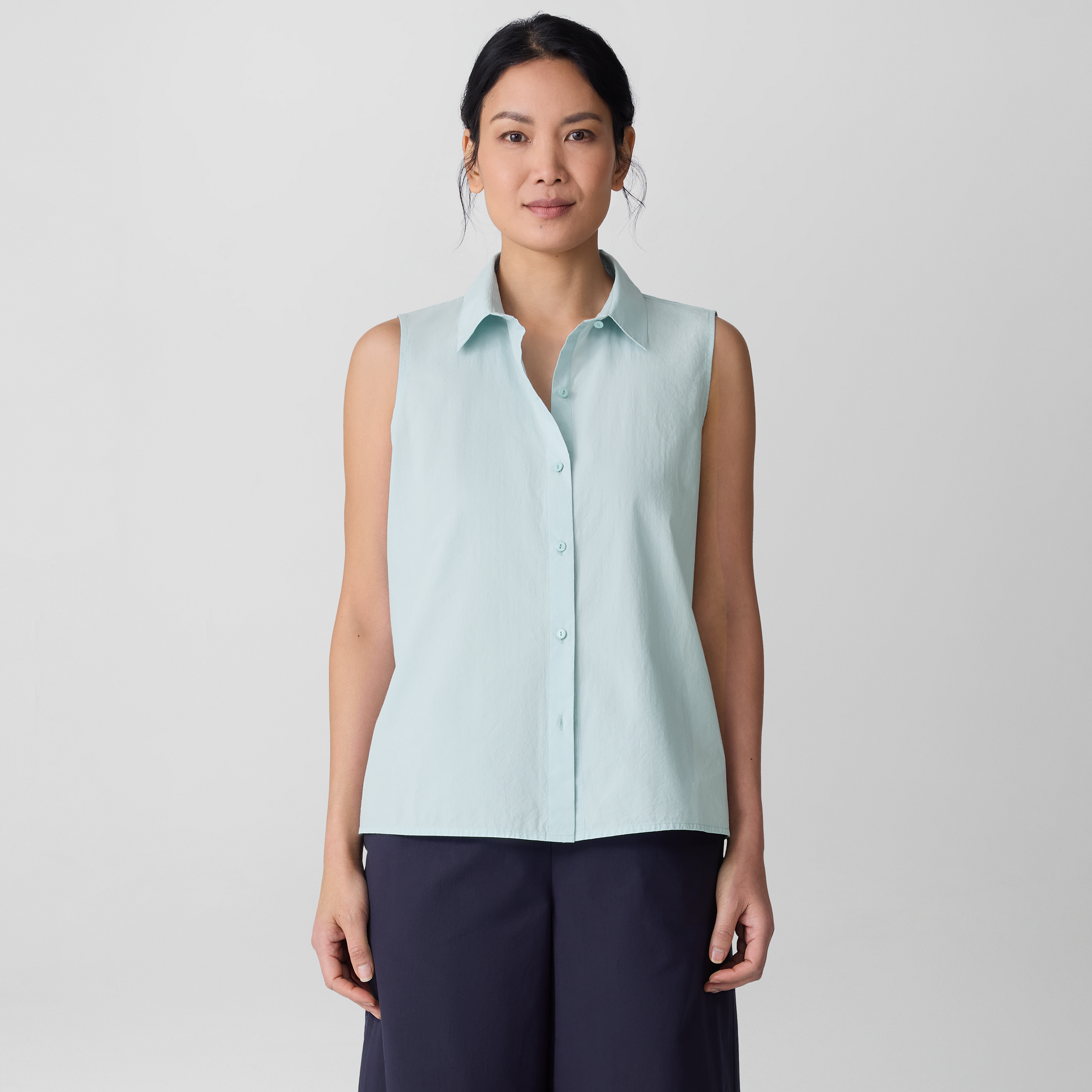 Primary image for Washed Organic Cotton Poplin Sleeveless Shirt