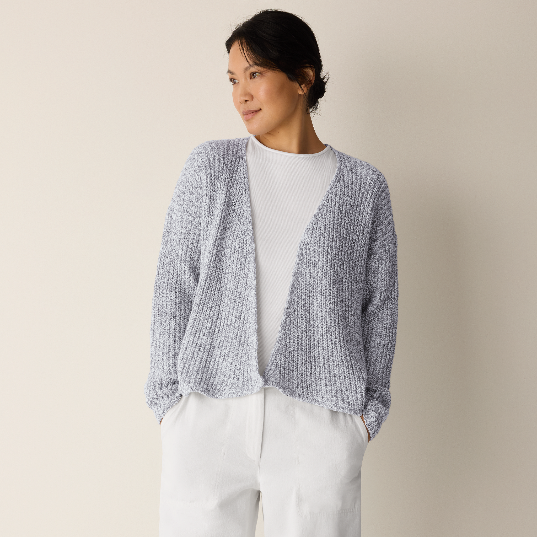 Peruvian Cotton Cloud Twist Cardigan