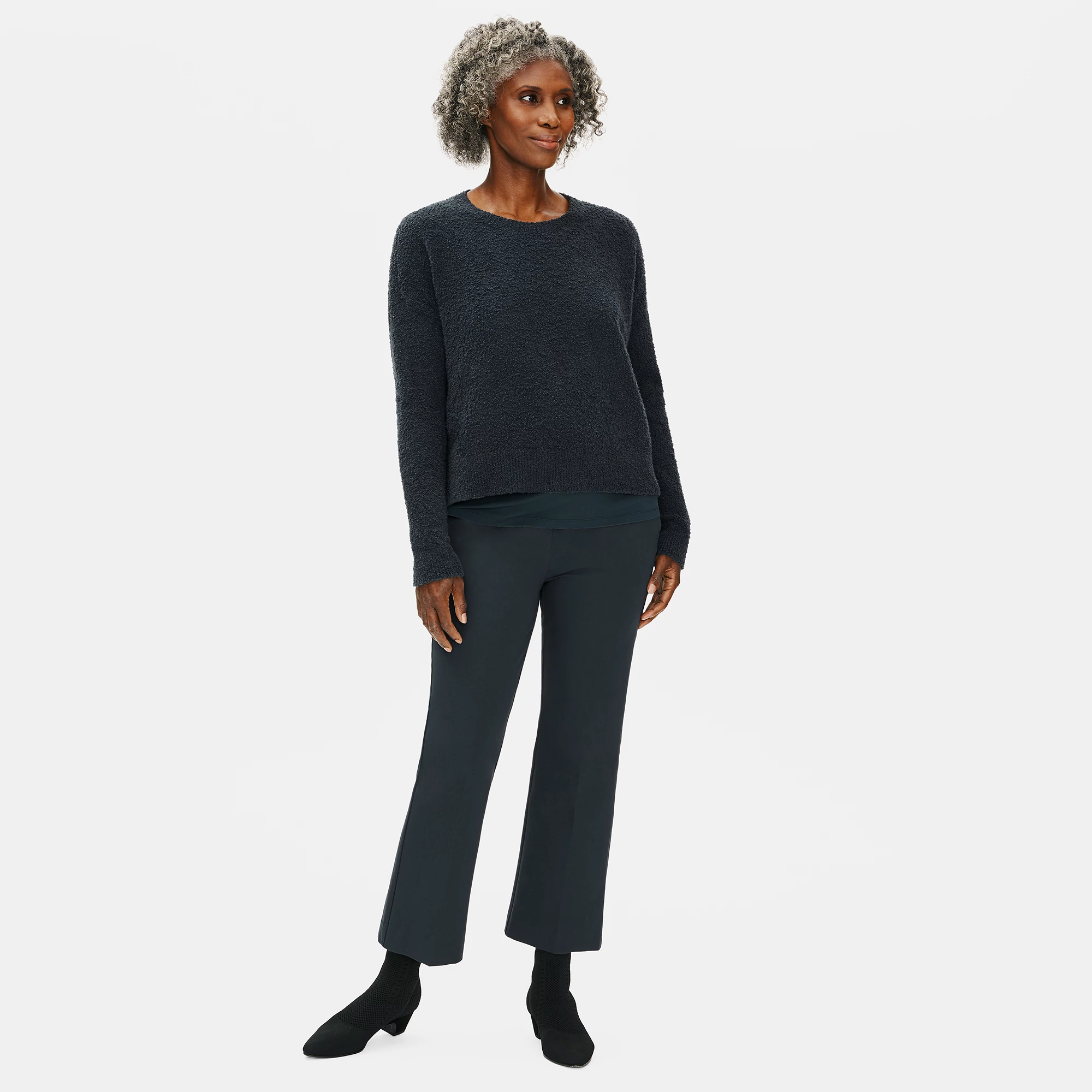 EILEEN FISHER Womens Gray Textured Pull On Cropped Skinny Pants main image 1