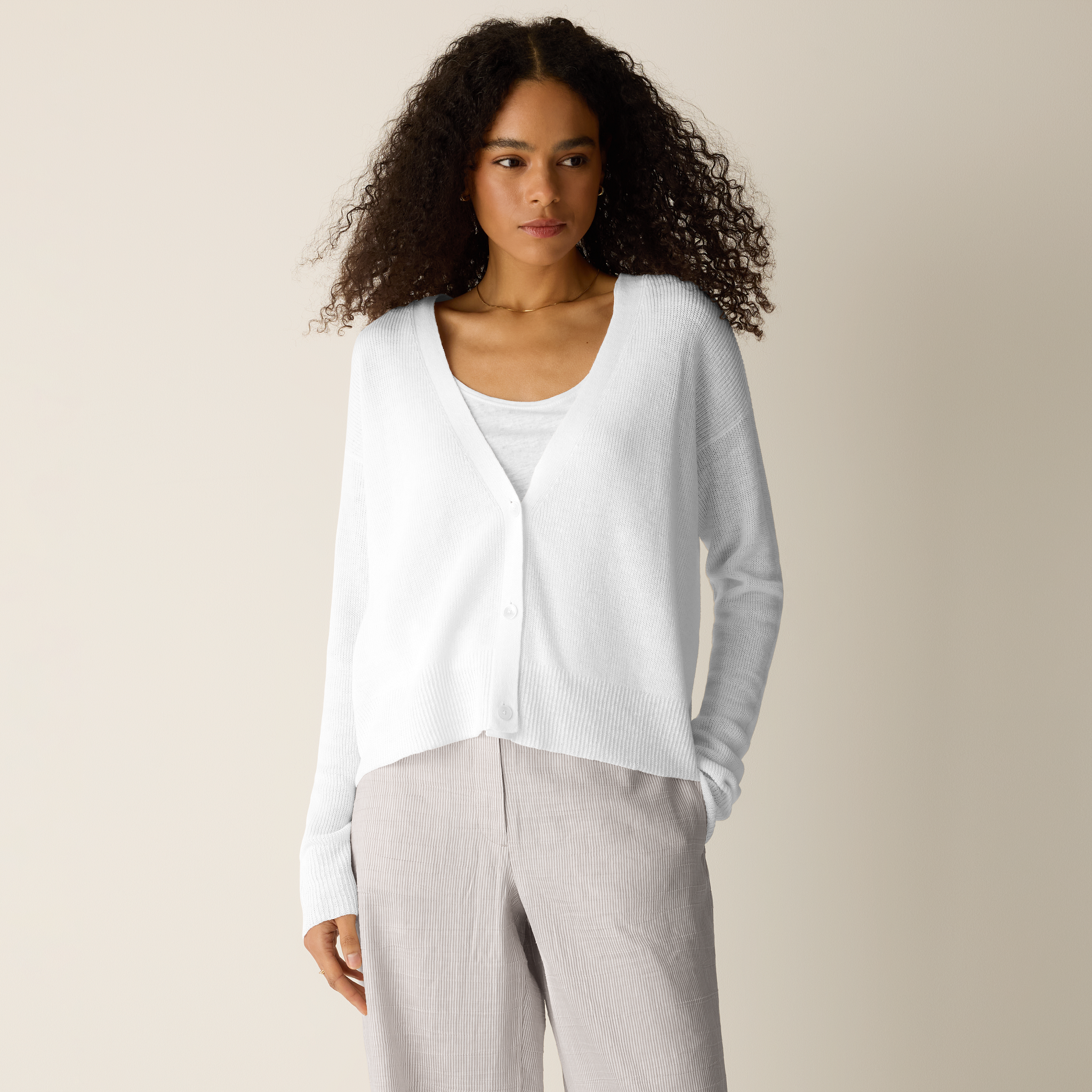 Organic Linen Cotton Slouchy Cardigan from EILEEN FISHER - $268