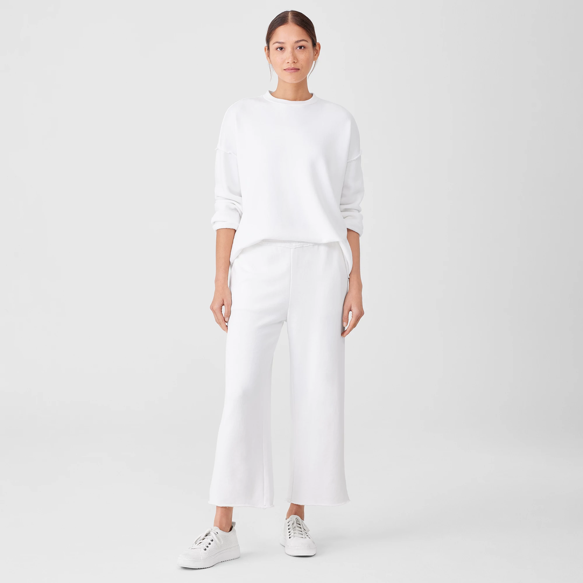 Organic Cotton French Terry Straight Pant | EILEEN FISHER