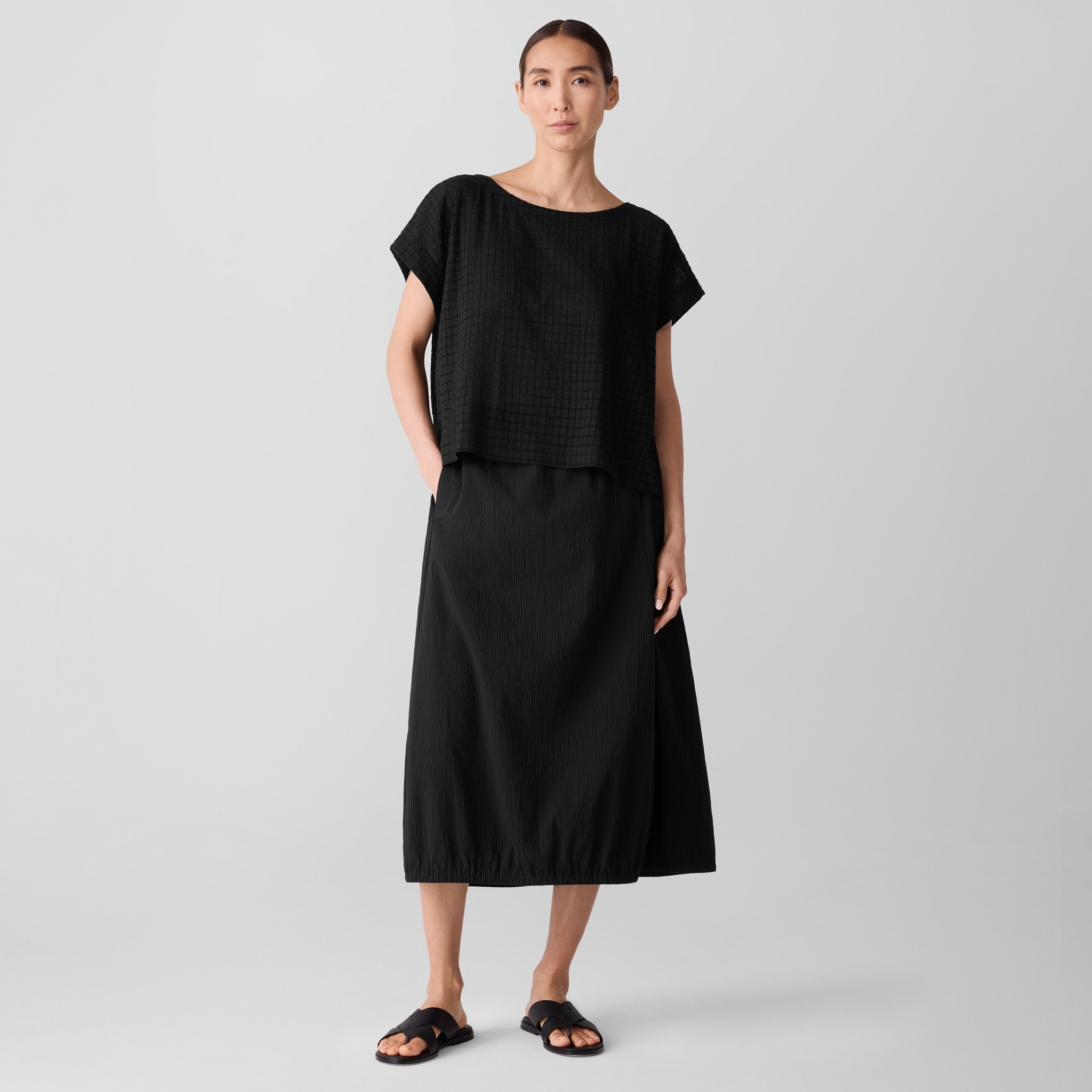 Organic Cotton Pucker Lantern Skirt from EILEEN FISHER - $119.20