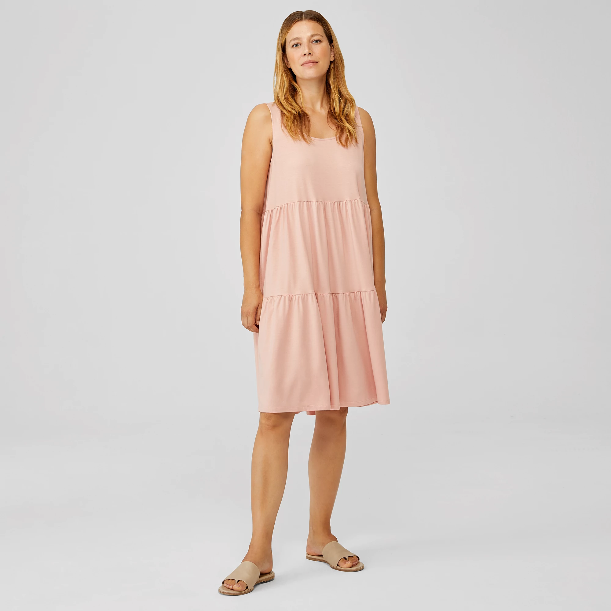Fine Jersey Tiered Dress EILEEN FISHER