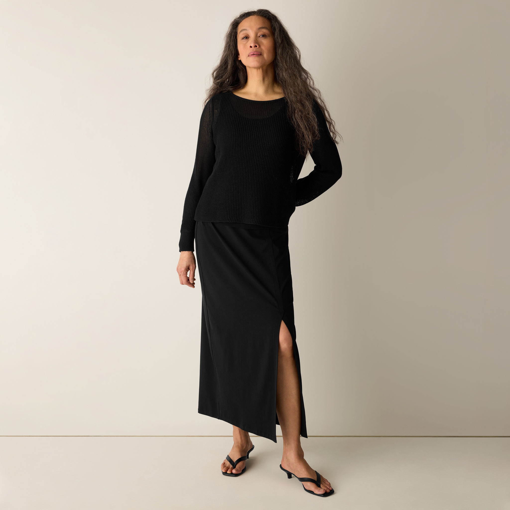 Stretch Jersey Knit Straight Skirt