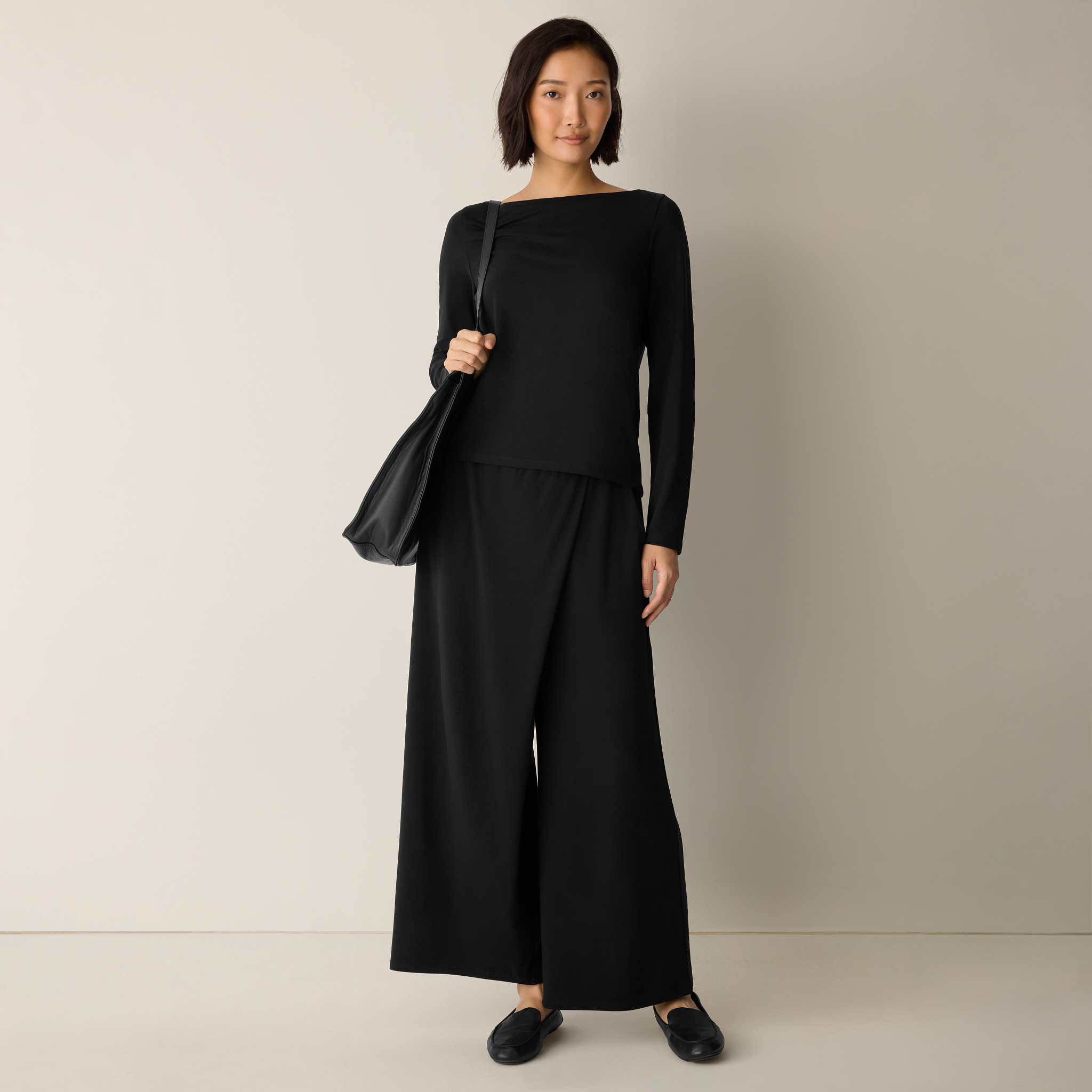 Stretch Jersey Knit Wrap Pant