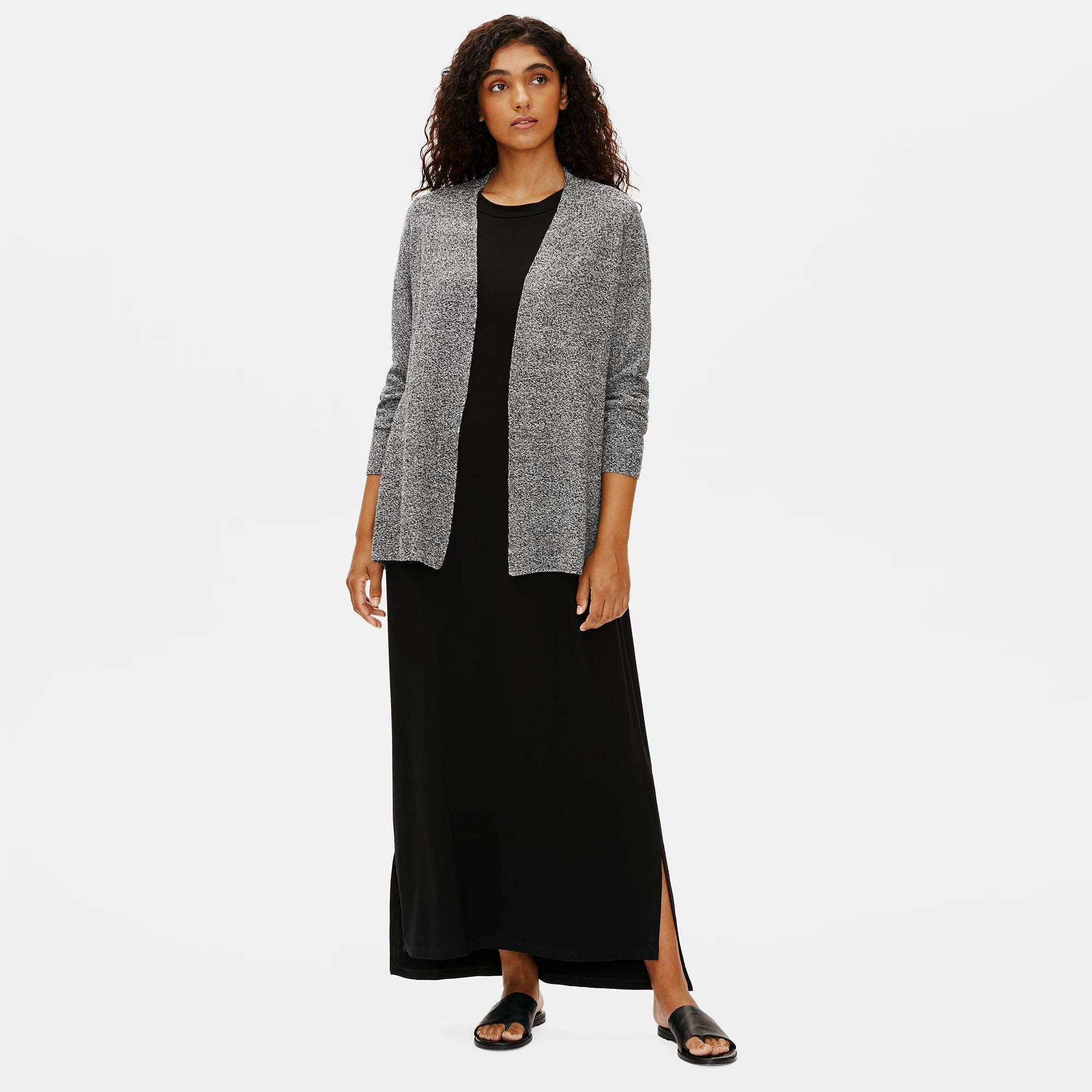 Organic Linen Cotton Shaped Cardigan | EILEEN FISHER