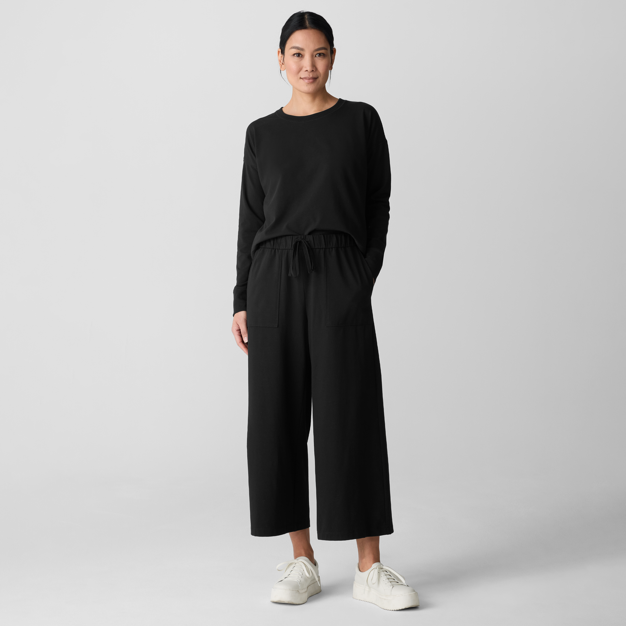 Pima Cotton Stretch Jersey Wide-Leg Pant from EILEEN FISHER - $119.20