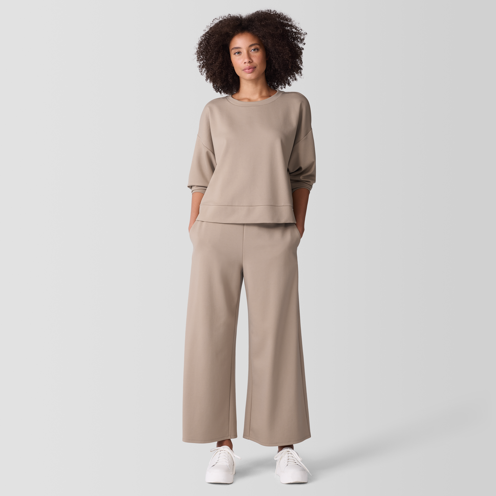 Lightweight Ponte Wide-Leg Pant | EILEEN FISHER