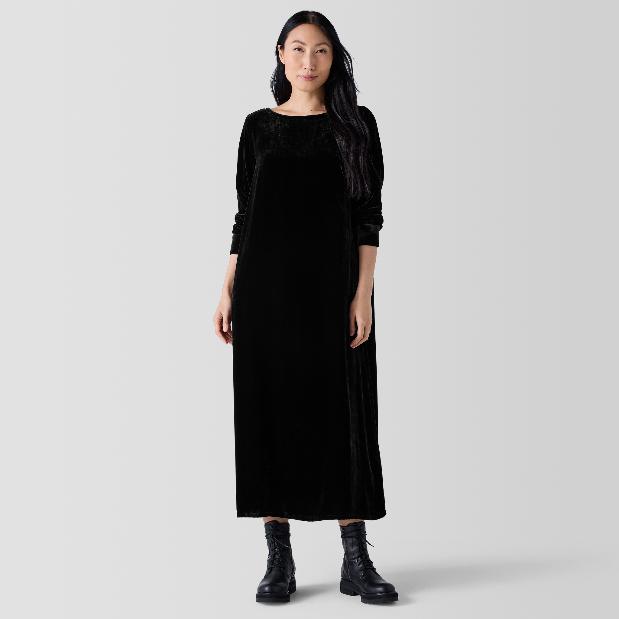 Velvet Bateau Neck Dress from EILEEN FISHER - $279.20