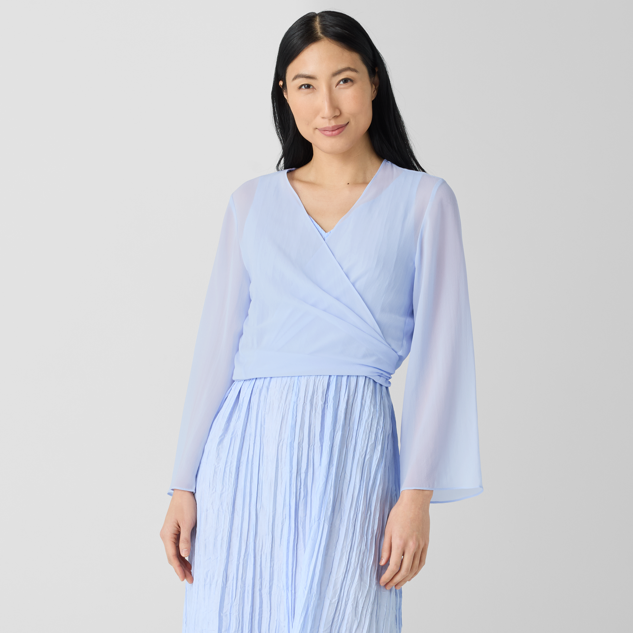 Sheer Silk Georgette Tie Jacket from EILEEN FISHER - $119.20