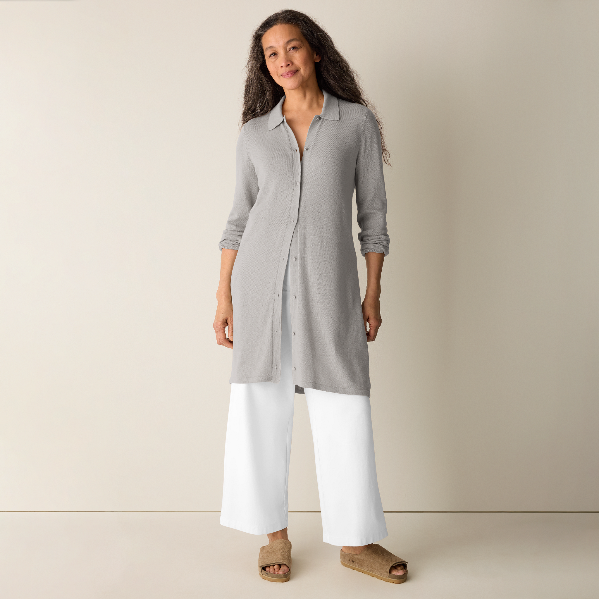 Peruvian Cotton Blend Long Cardigan