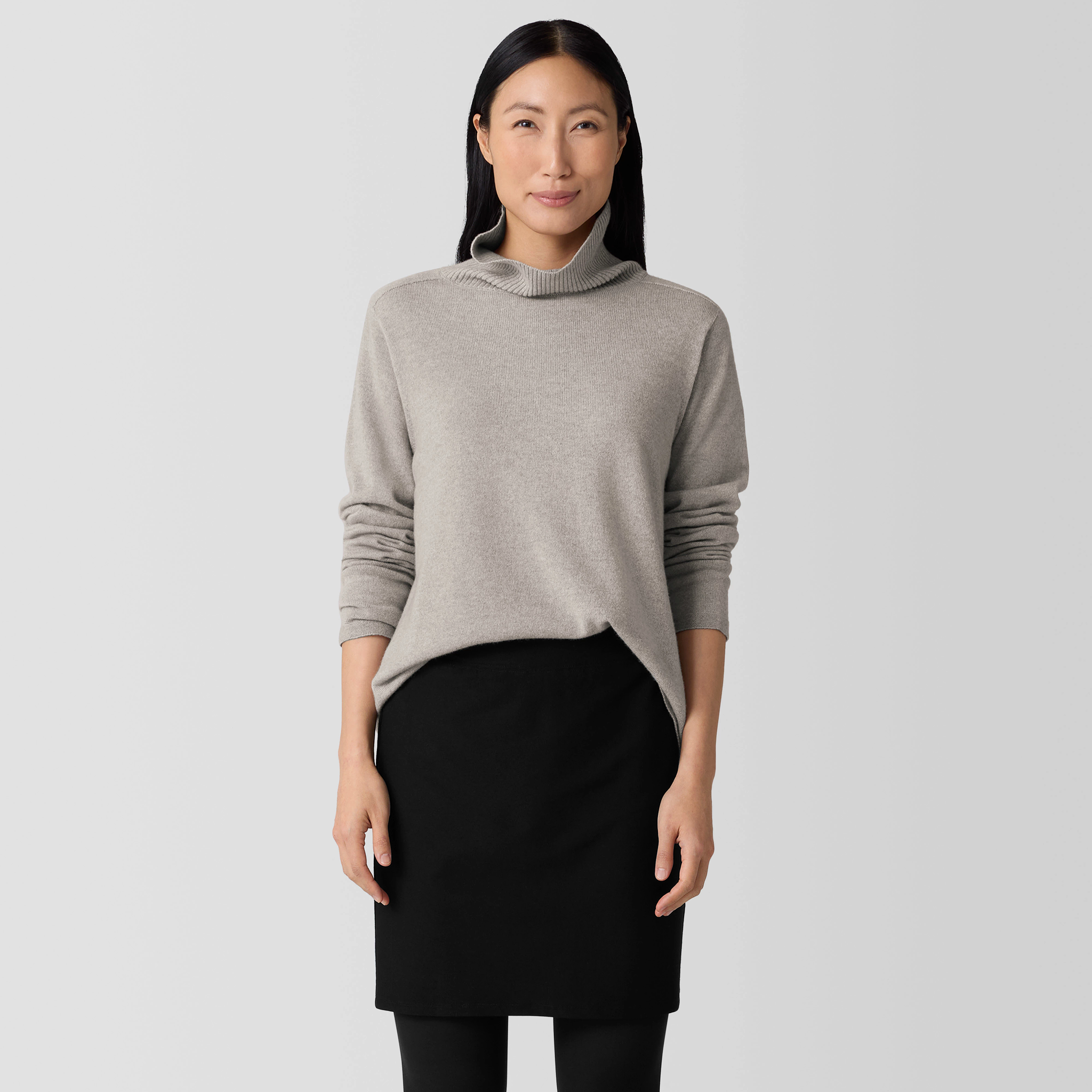 Italian Bouclé Turtleneck Tunic Sweater in Sweaters | Vince