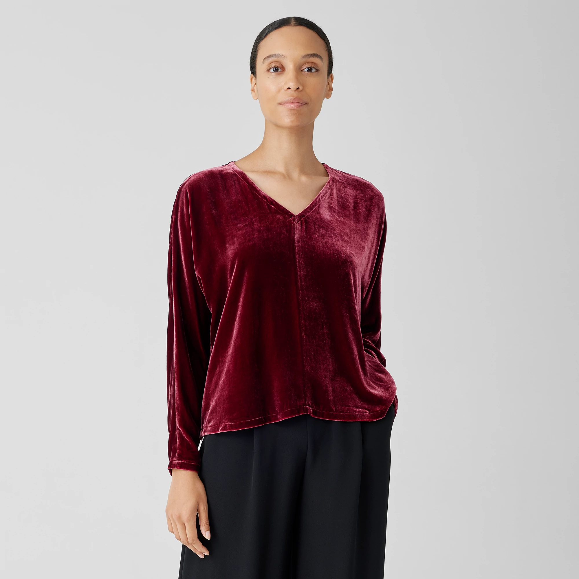 Velvet V-Neck Top | EILEEN FISHER