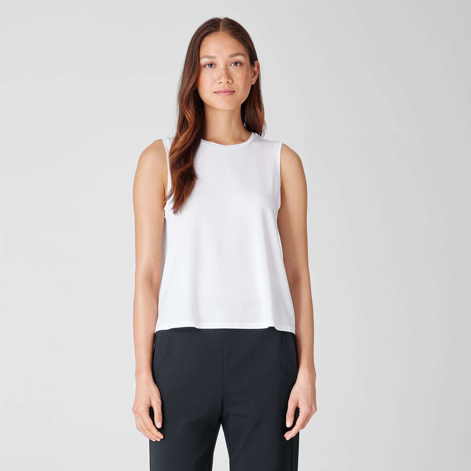 Fine Jersey Crew Neck Tank | EILEEN FISHER