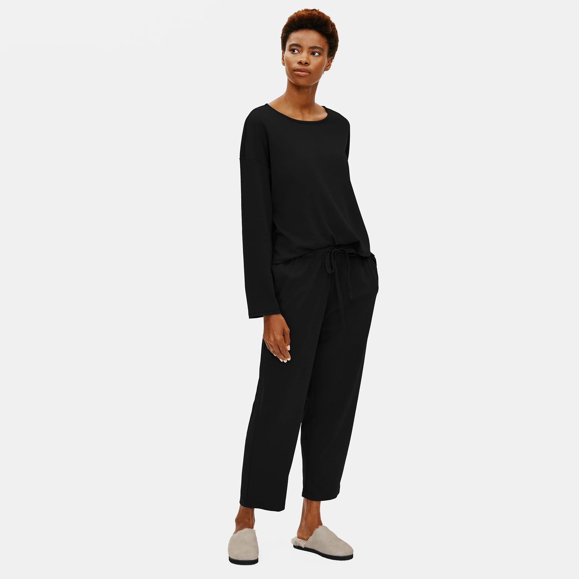 【送料&関税込】Ferragamo Silk And Linen Pants Organic Cotton Interlock Slouchy Sleep Pant | EILEEN FISHER