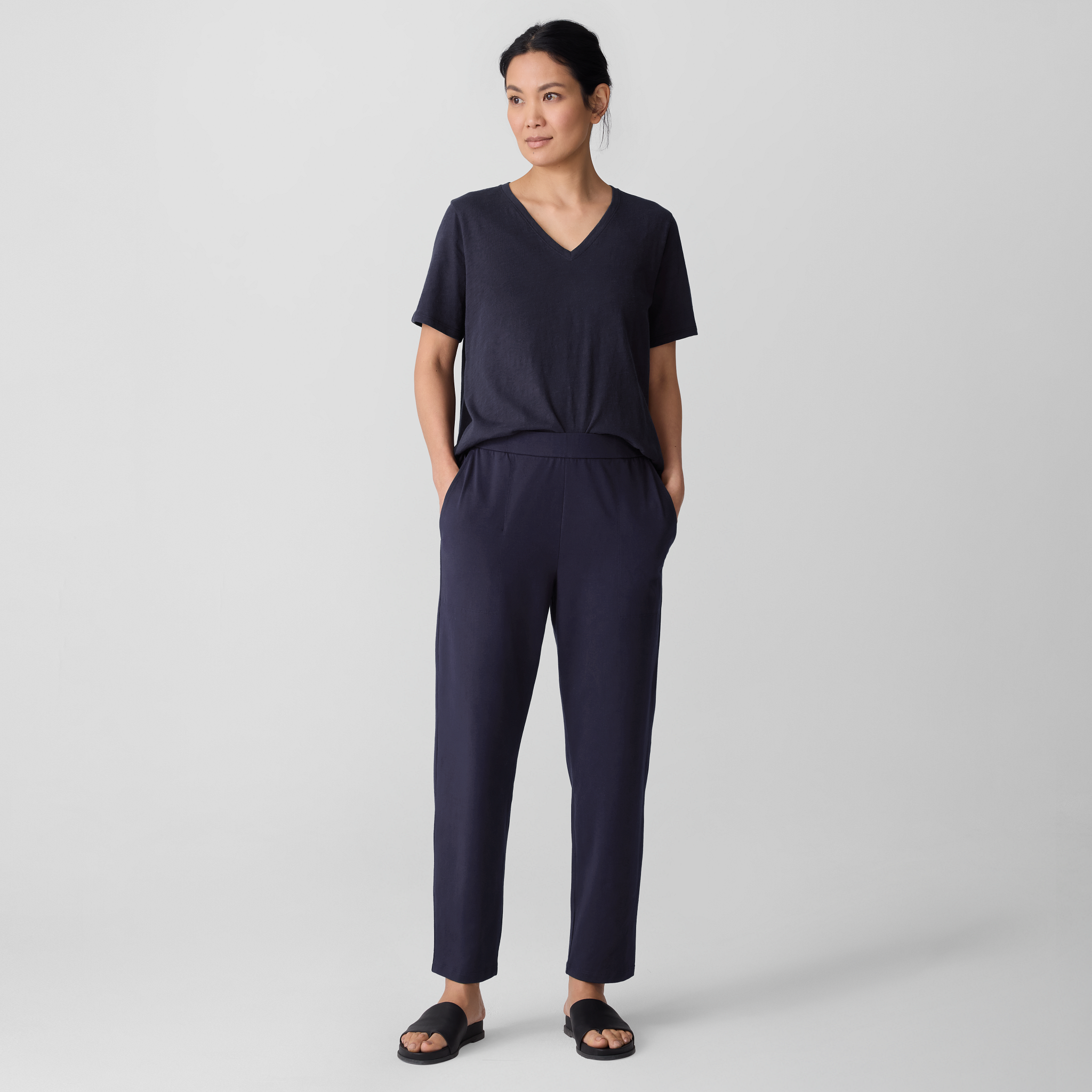 Pima Cotton Stretch Jersey Tapered Pant