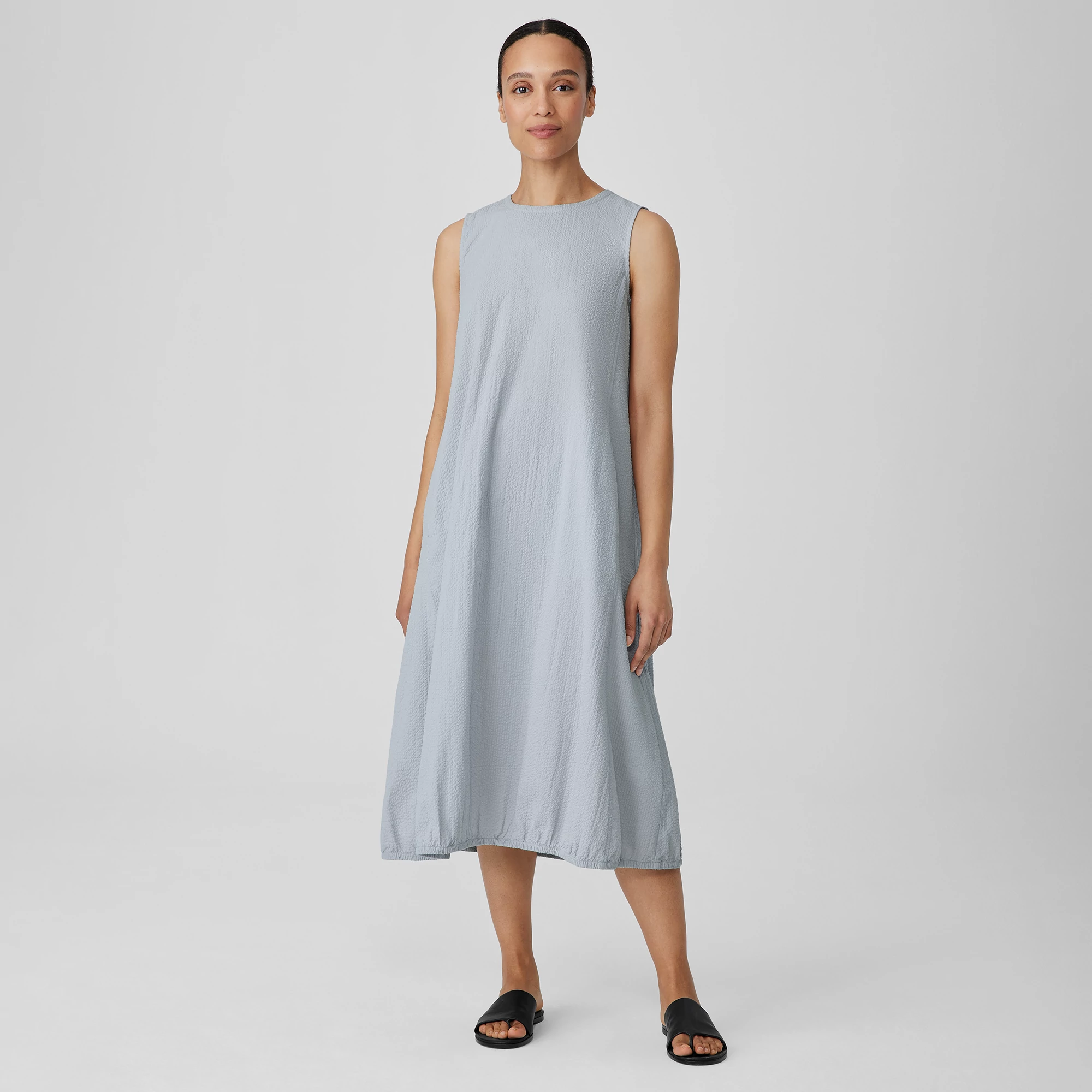 Organic Cotton Ripple Lantern Dress | EILEEN FISHER