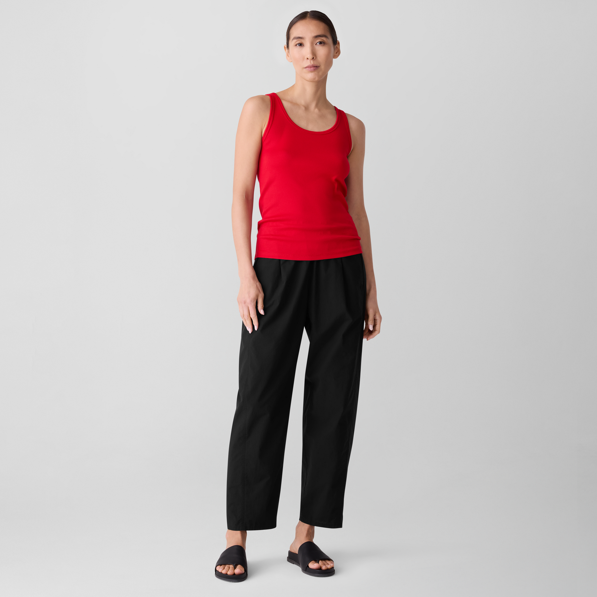 Organic Cotton Stretch Rib Scoop Neck Tank | EILEEN FISHER