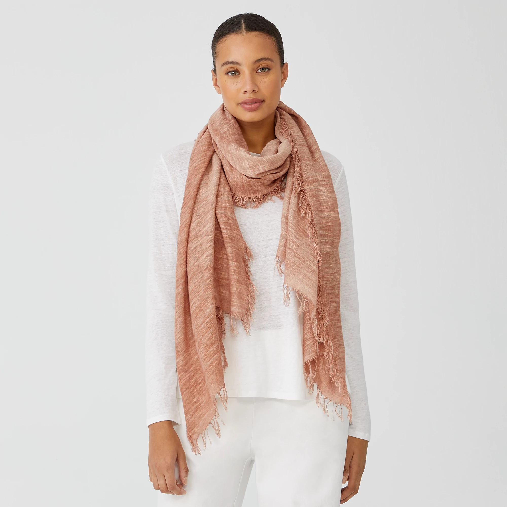 EILEEN FISHER Washed Organic Cotton Malow Wrap Scarf $118 
