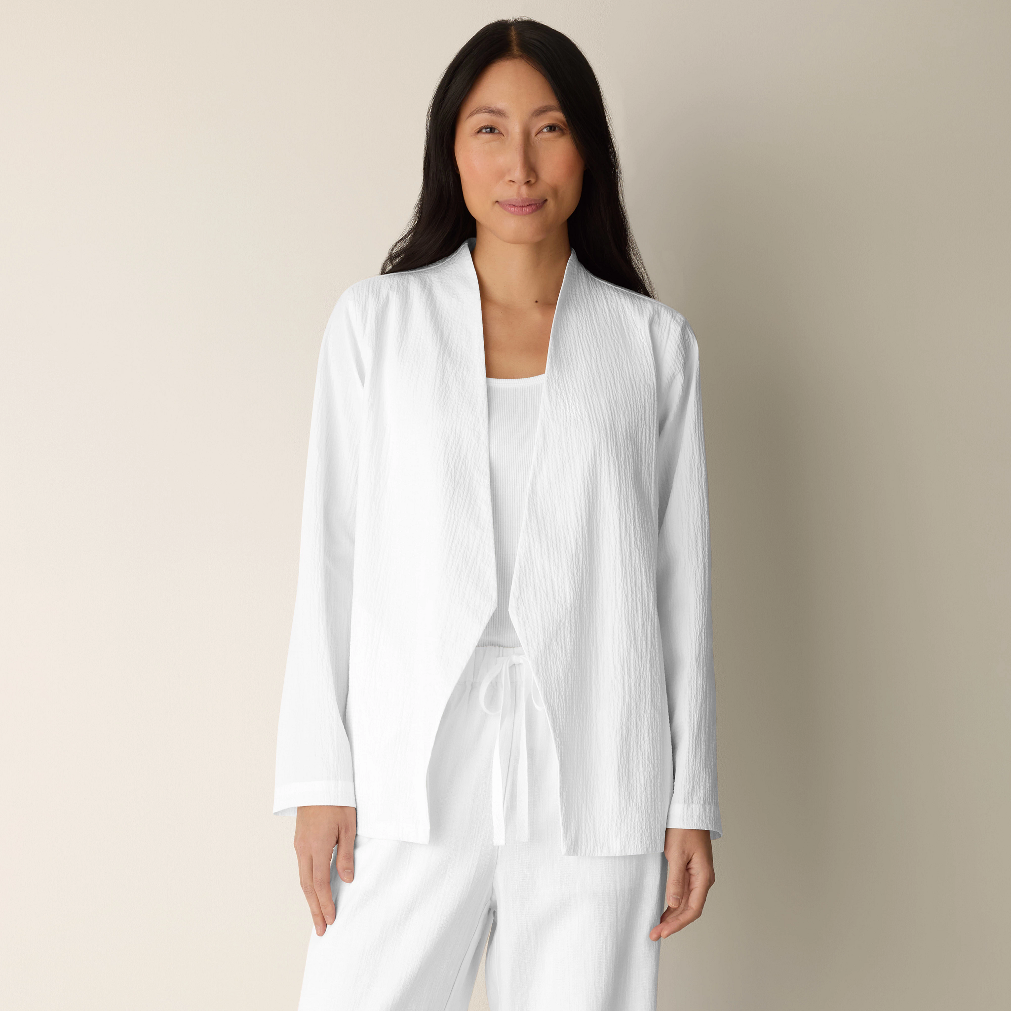 Organic Cotton Pucker Angled Jacket from EILEEN FISHER - $198