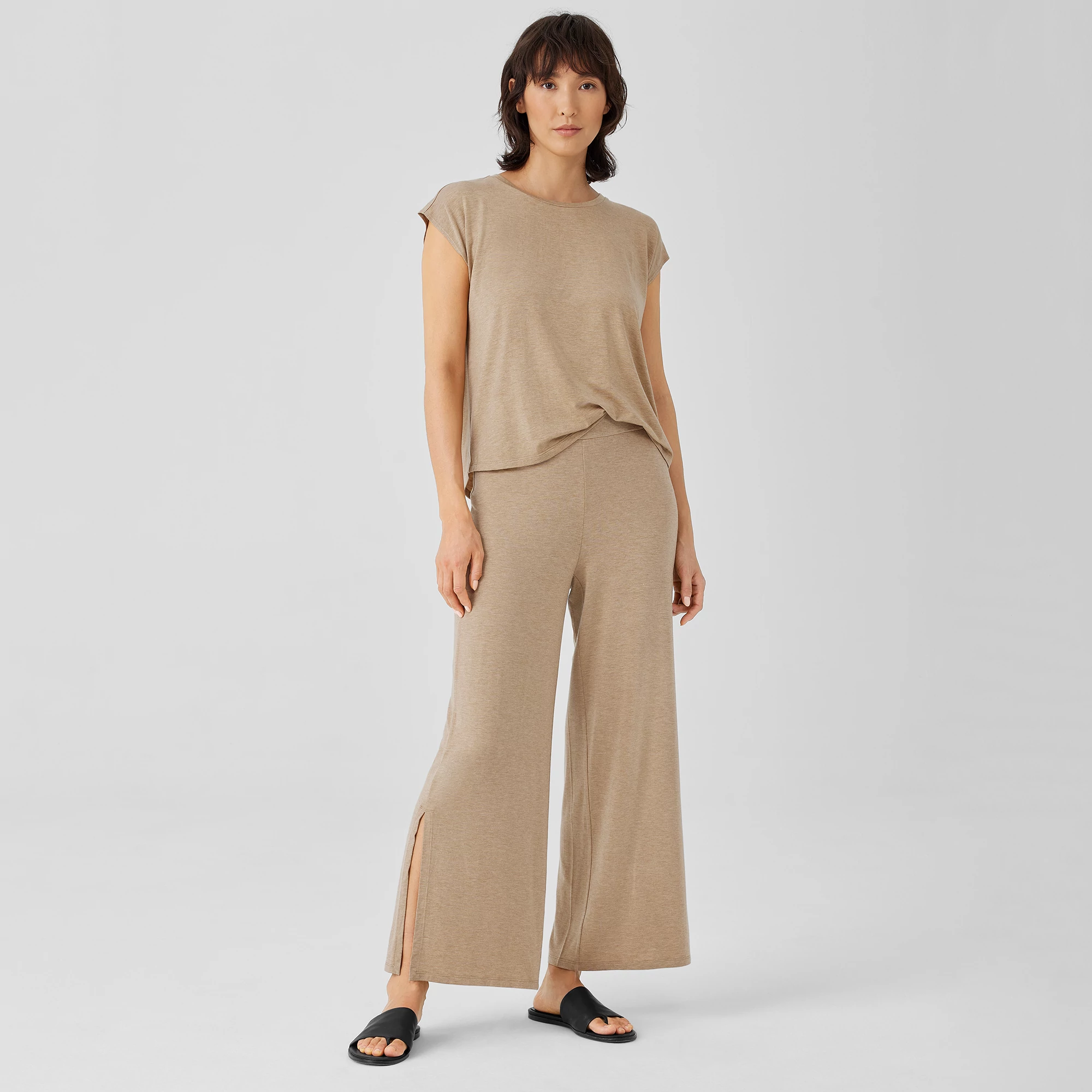 Fine Jersey Pant with Slits | EILEEN FISHER