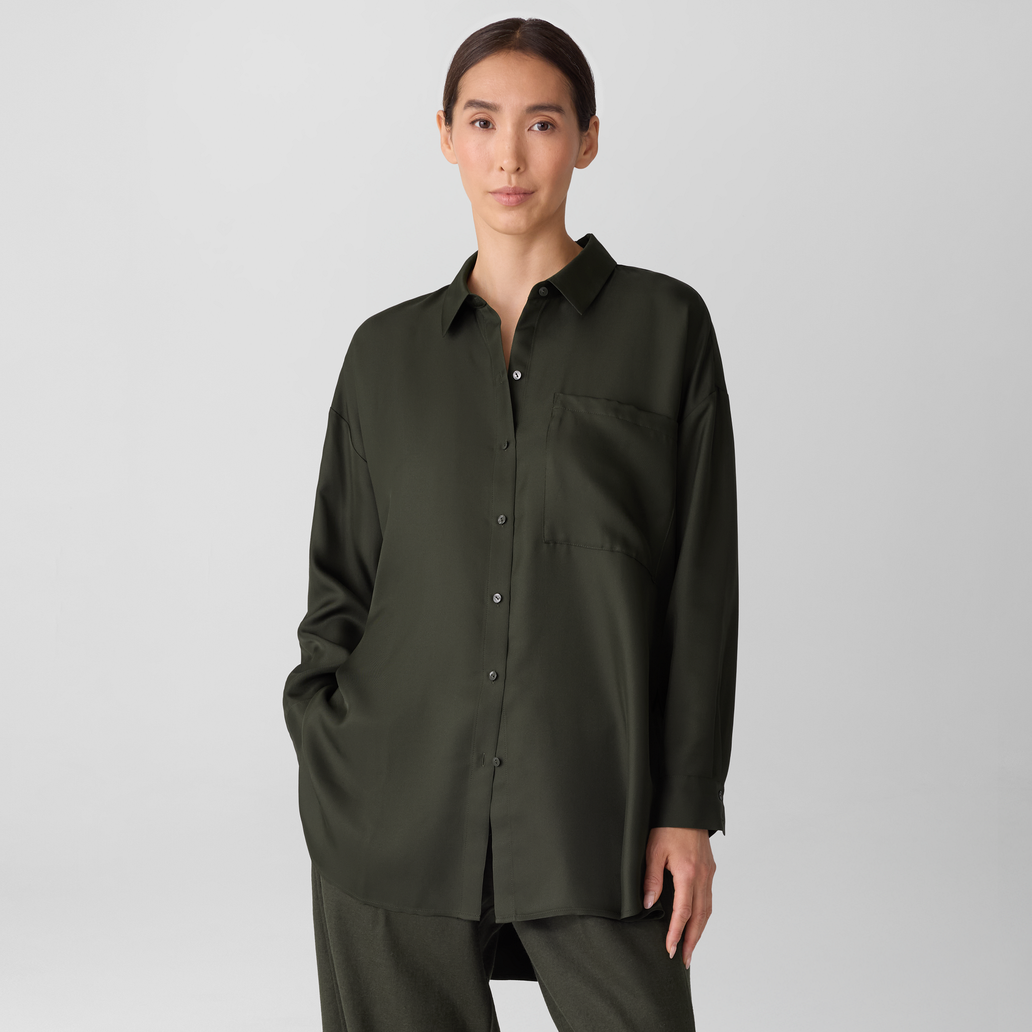 トップス FINX COTTON TWILL REGULAR COLLAR SHIRTS FINX COTTON TWILL