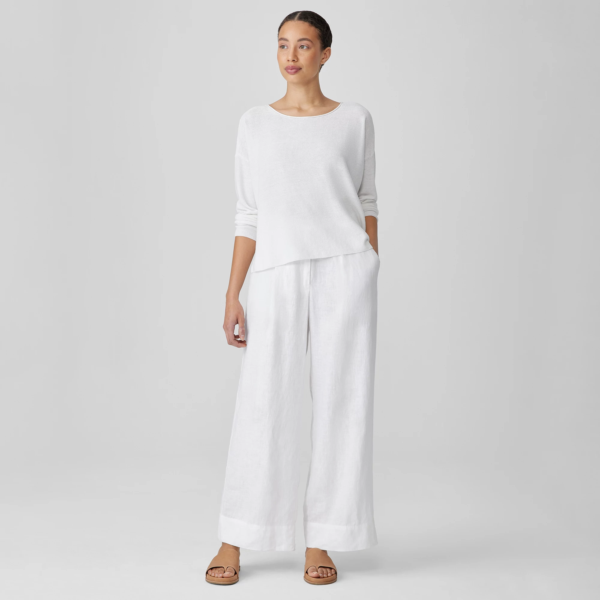 Organic Linen Trouser Pant | EILEEN FISHER