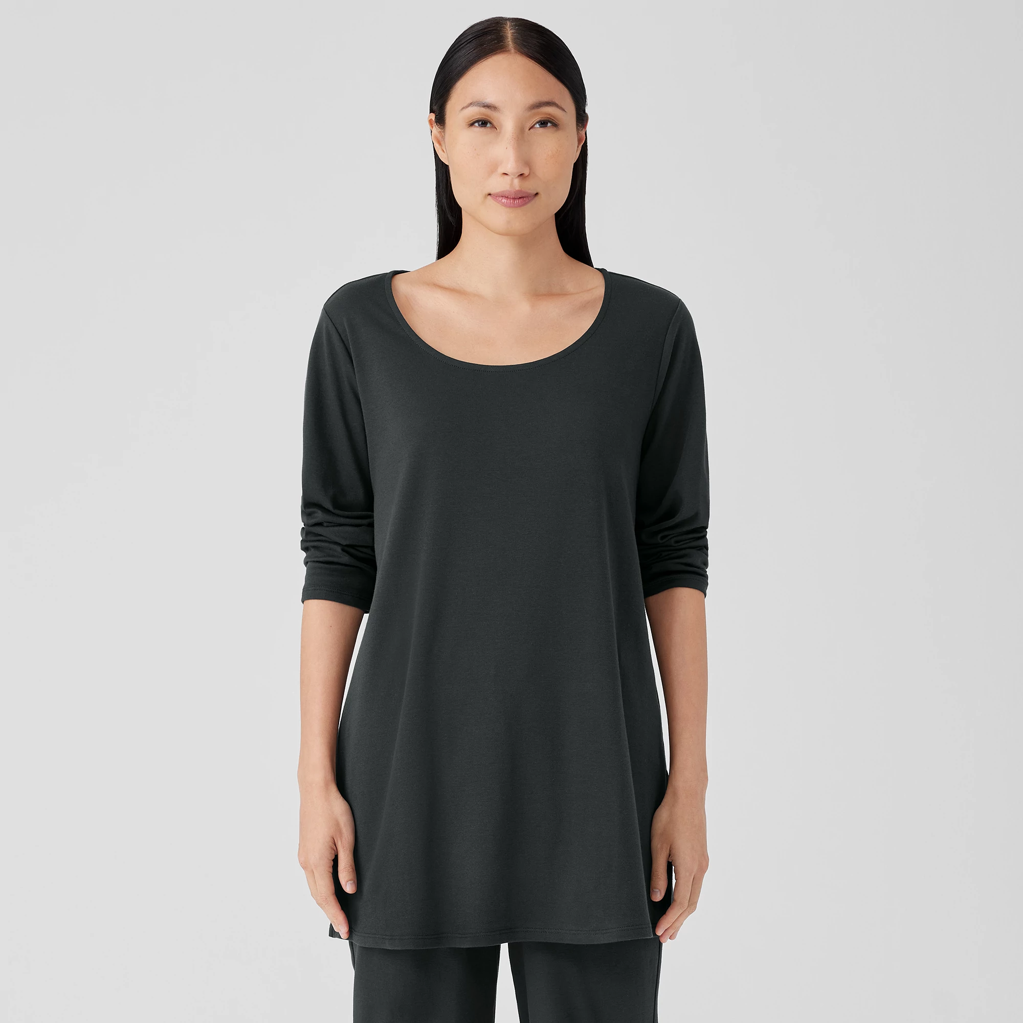 Organic Cotton Interlock Long Sleep Top from EILEEN FISHER - $55.20