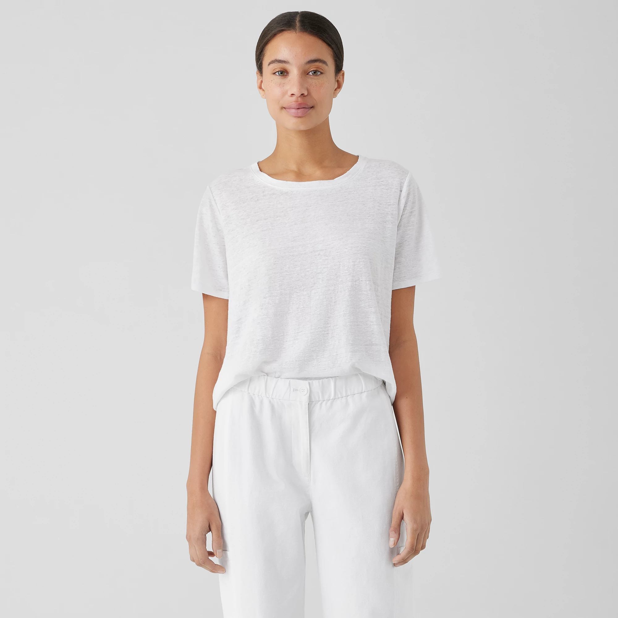 Organic Linen Jersey Crew Neck Tee