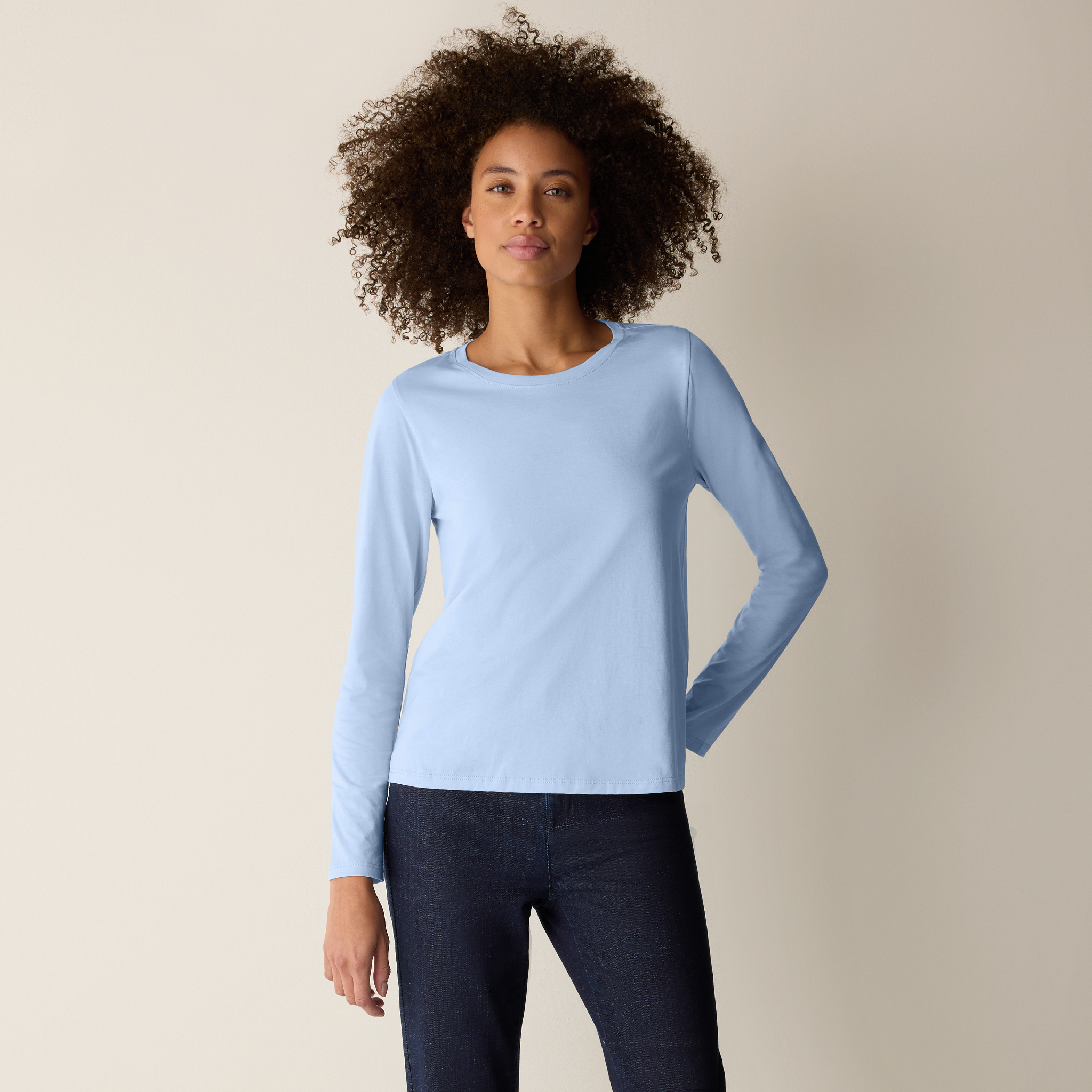 Organic Pima Cotton Jersey Long-Sleeve Tee