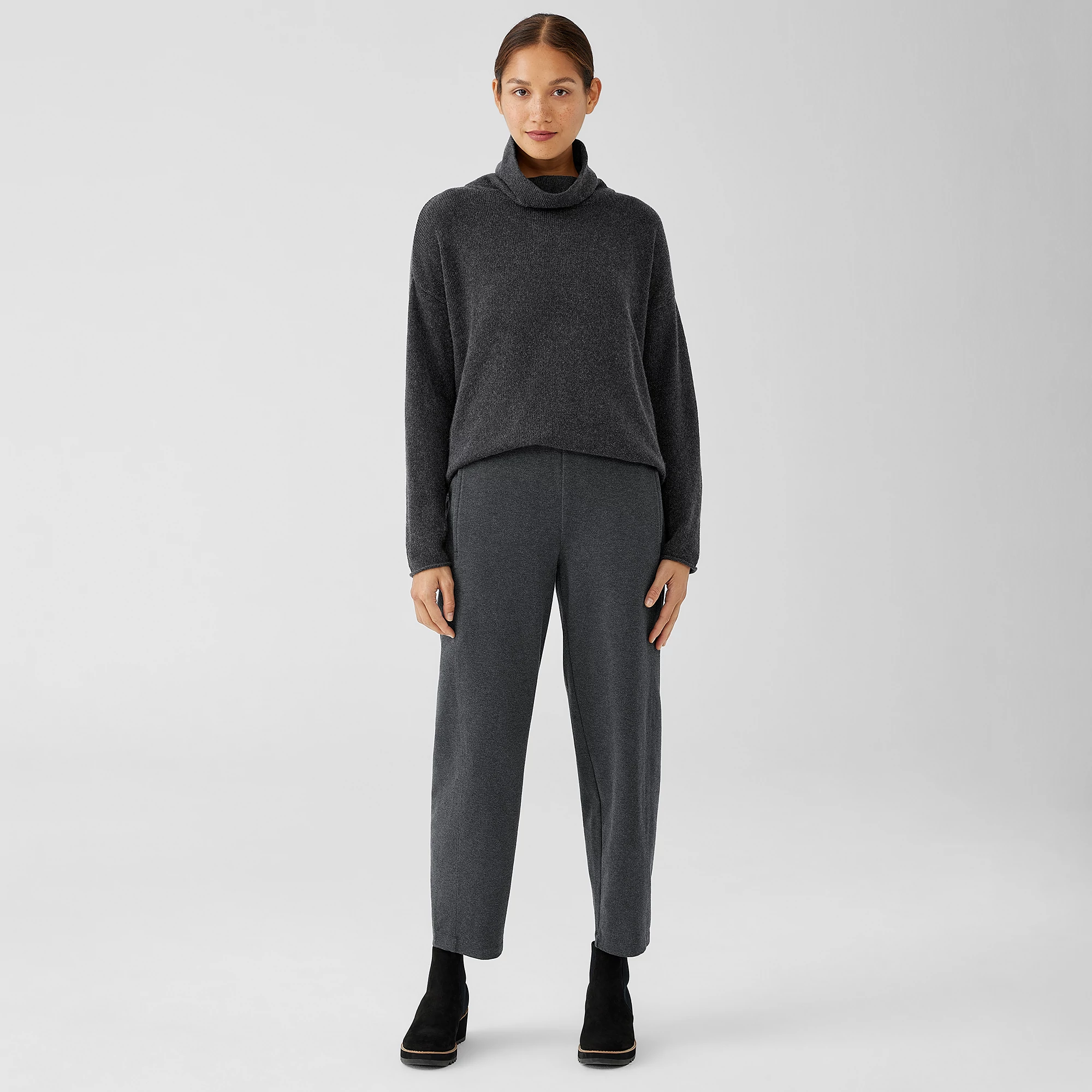 Organic Cotton Melange Crepe Lantern Pant | EILEEN FISHER