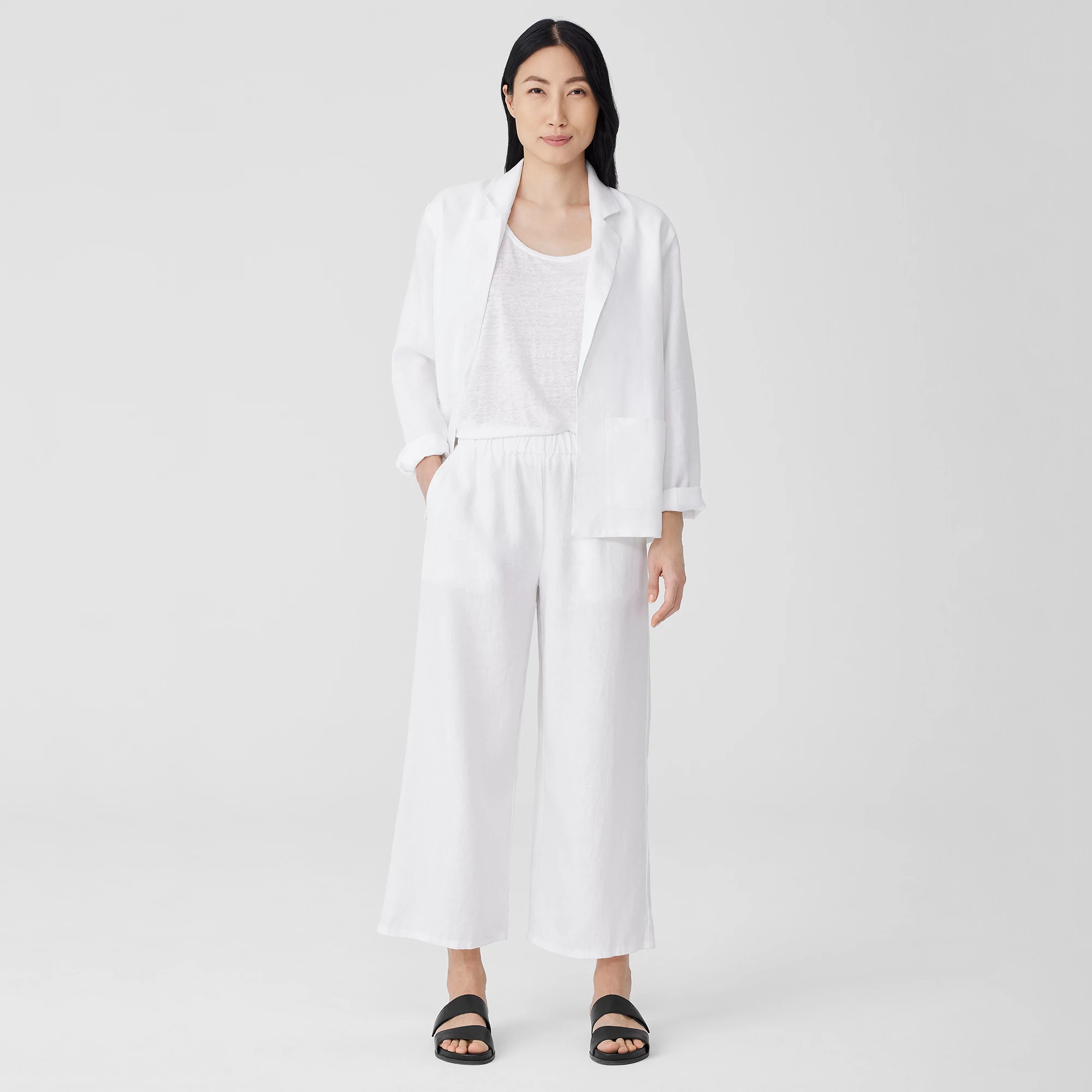 Organic Linen Wide-Leg Pant | EILEEN FISHER