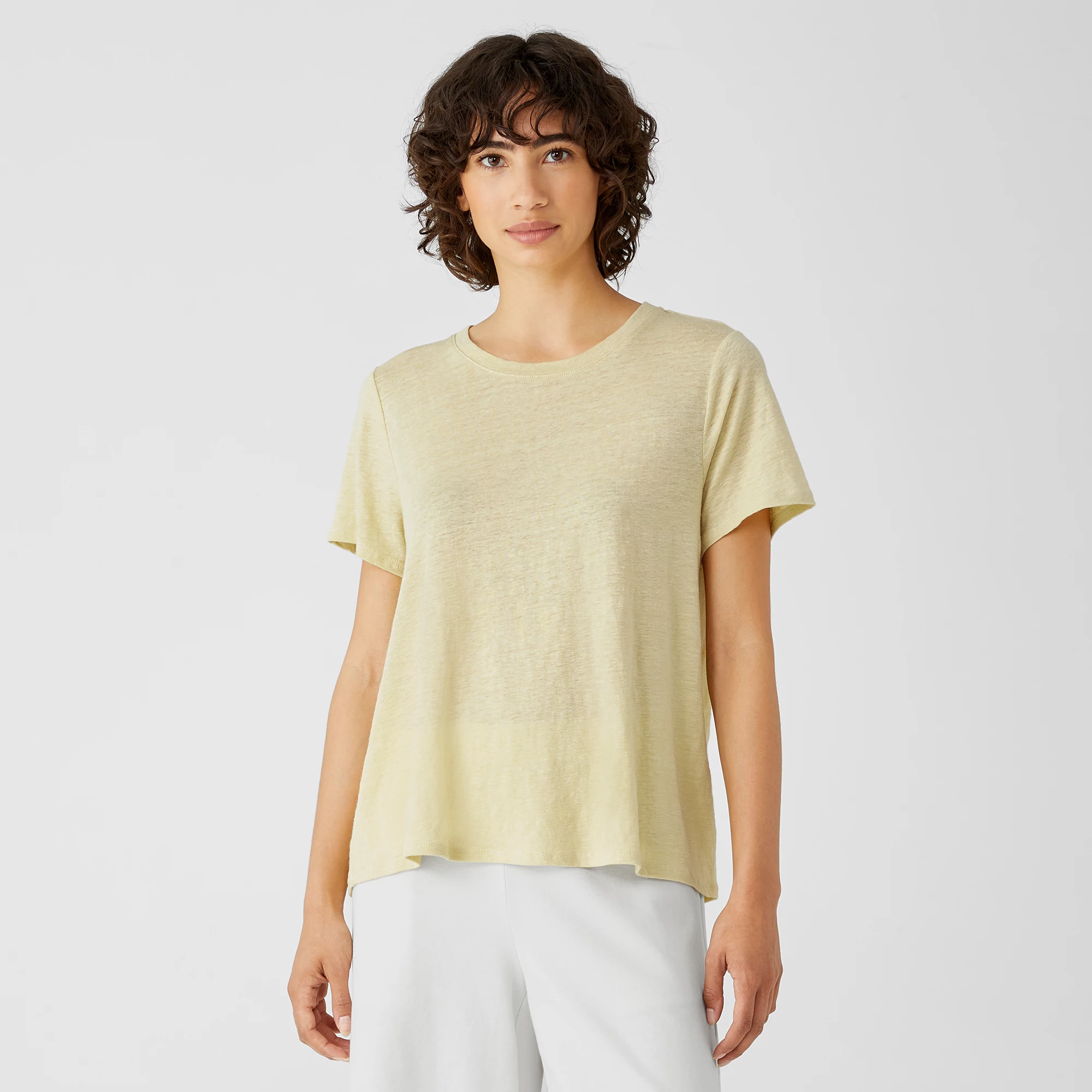 Organic Linen Jersey Crew Neck Tee 