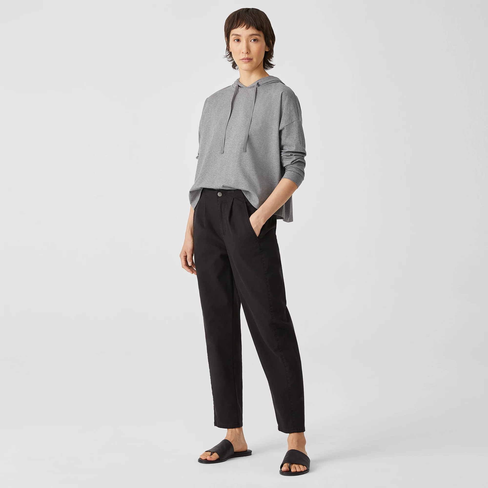 Organic Cotton Denim Tapered Pant EILEEN FISHER