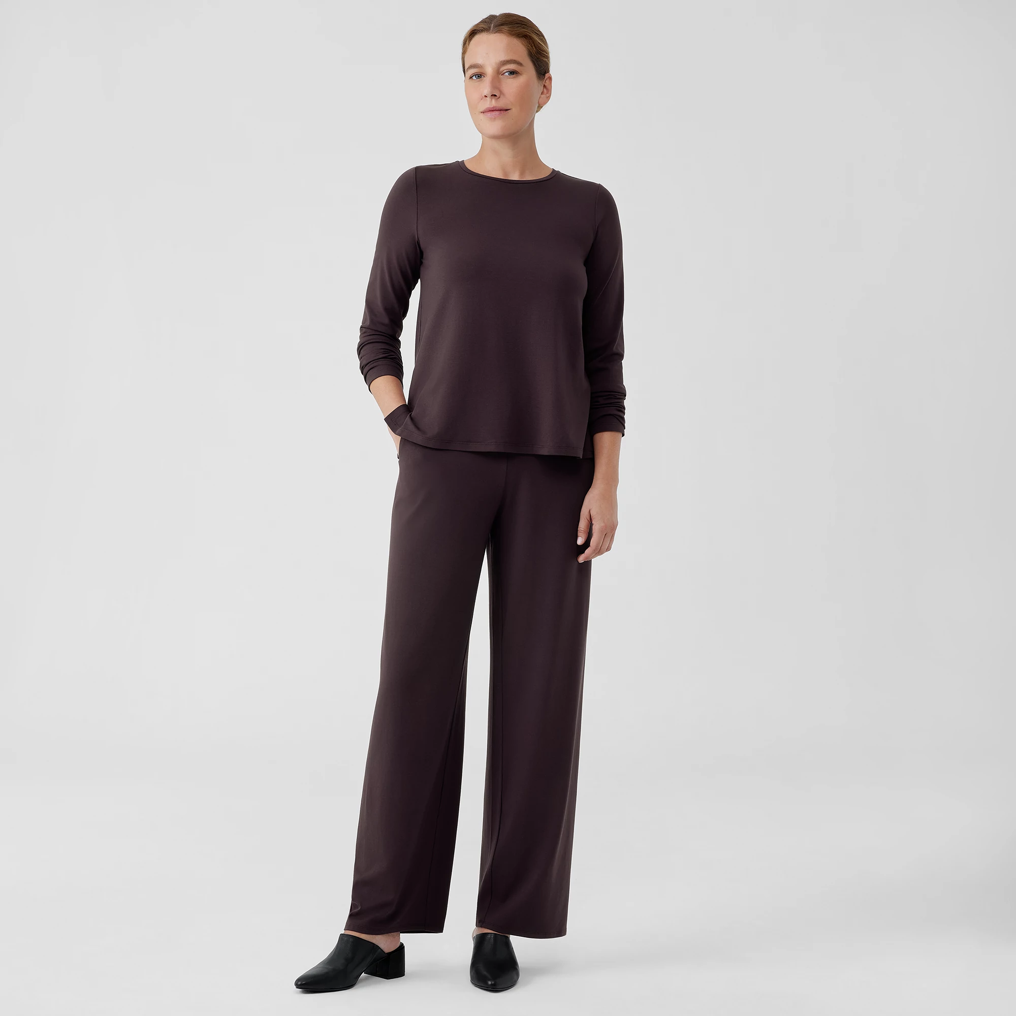 Stretch Jersey Knit Straight Pant EILEEN FISHER